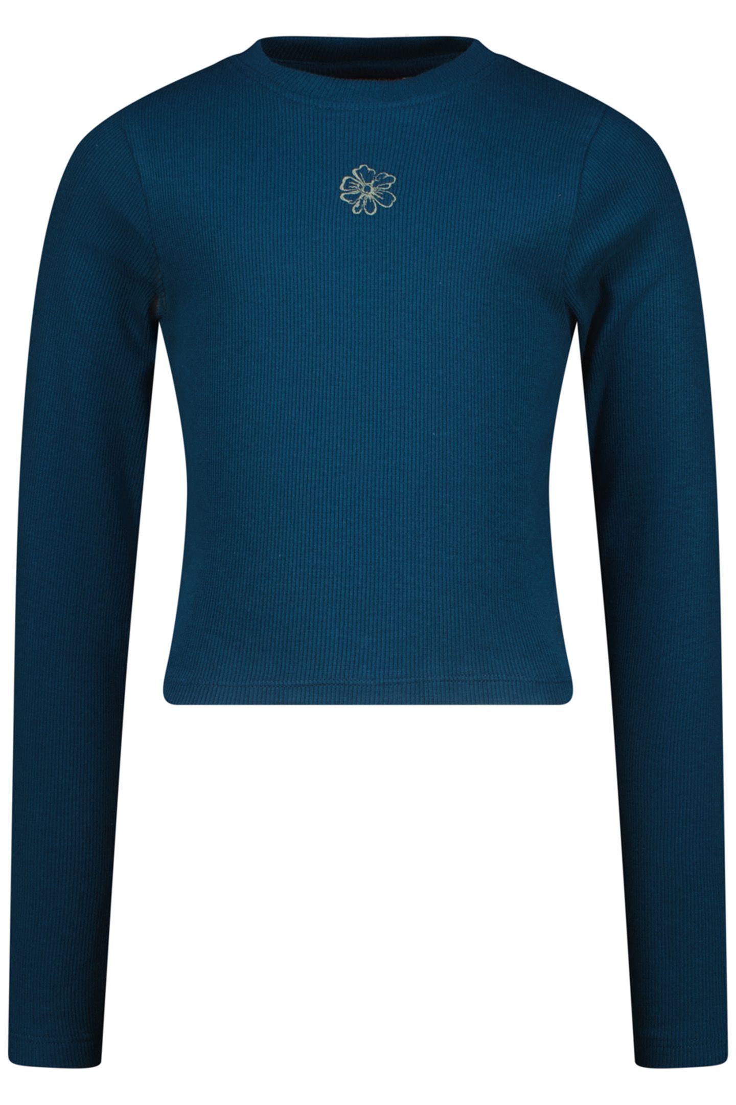 GIRLS G-BASIC-CROP RIB LONGSLEEVE SINGLET PETROL BLUE 1
