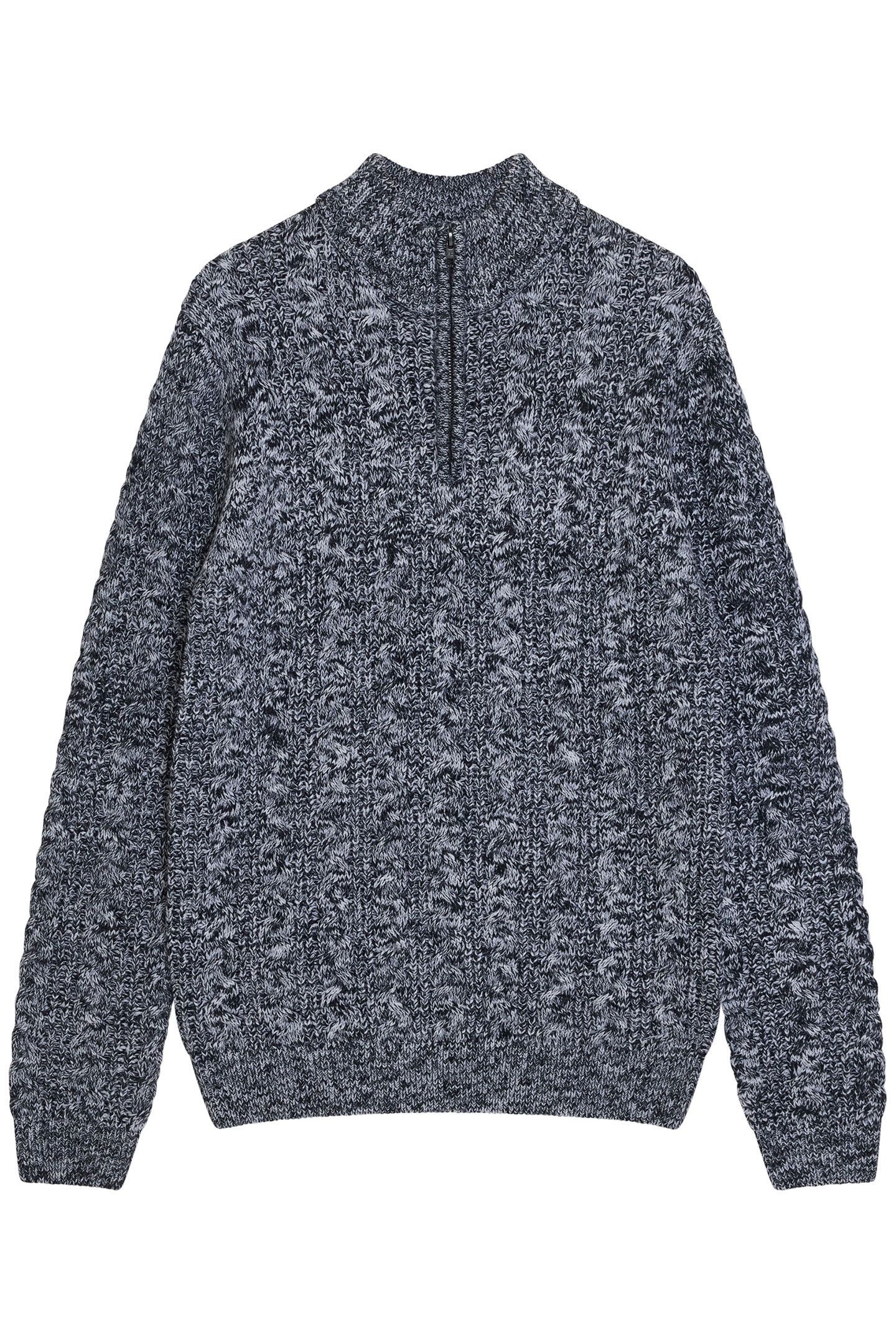 HALF ZIP CABLE TWIST MARINE MEL 1