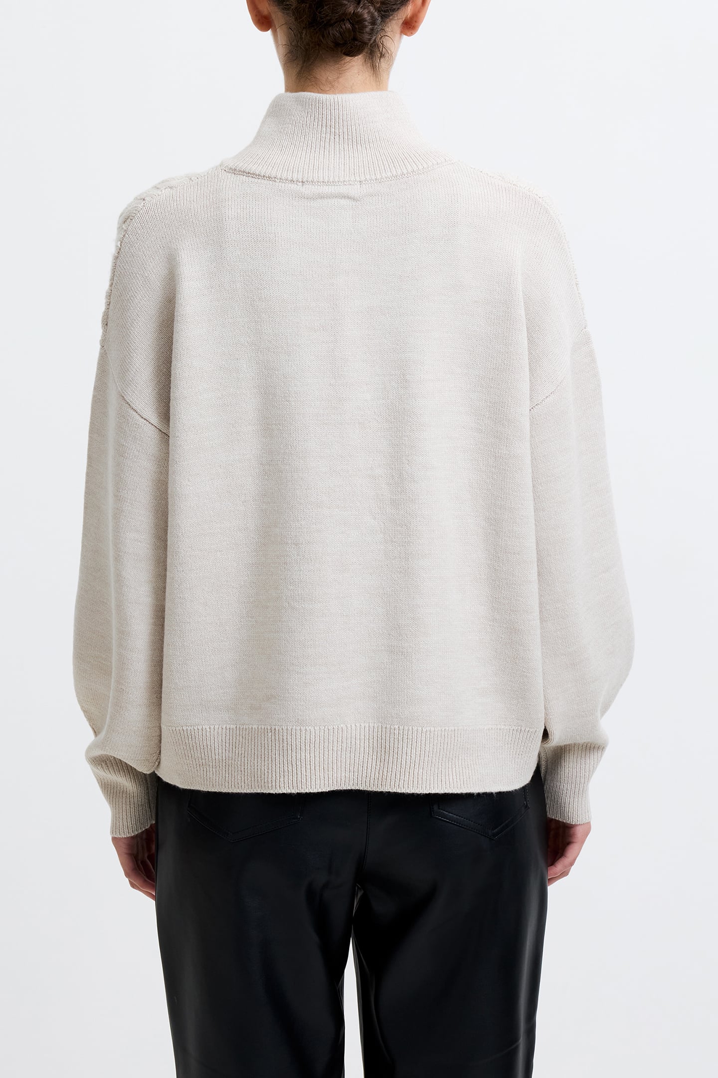 BABYSOFT CABLE HALF ZIP OATMEAL MEL 2