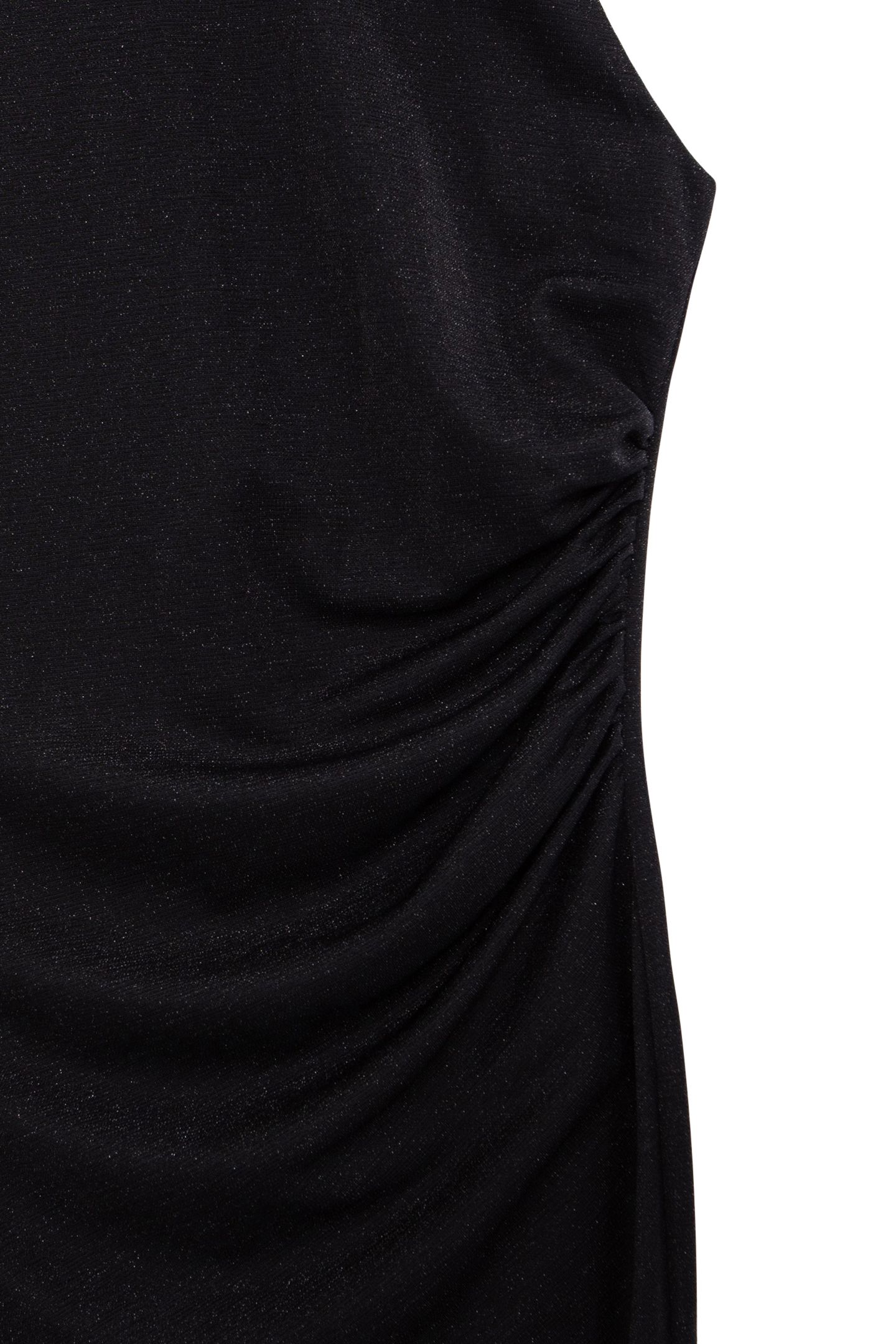 BLACK LUREX MESH DRESS WITH AMERICAN NECKLINE BLACK 7