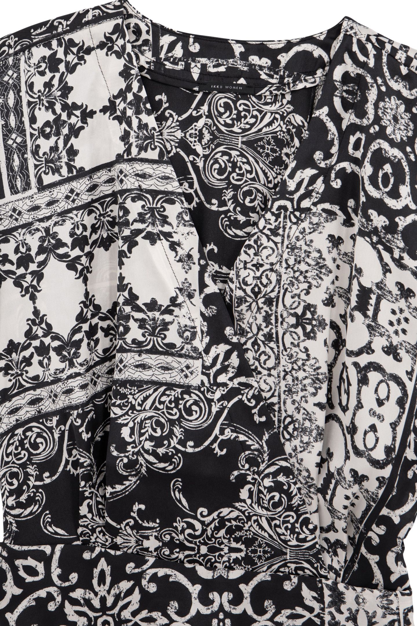 BLACK PATCHWORK SCARF DRESS BLACK 7