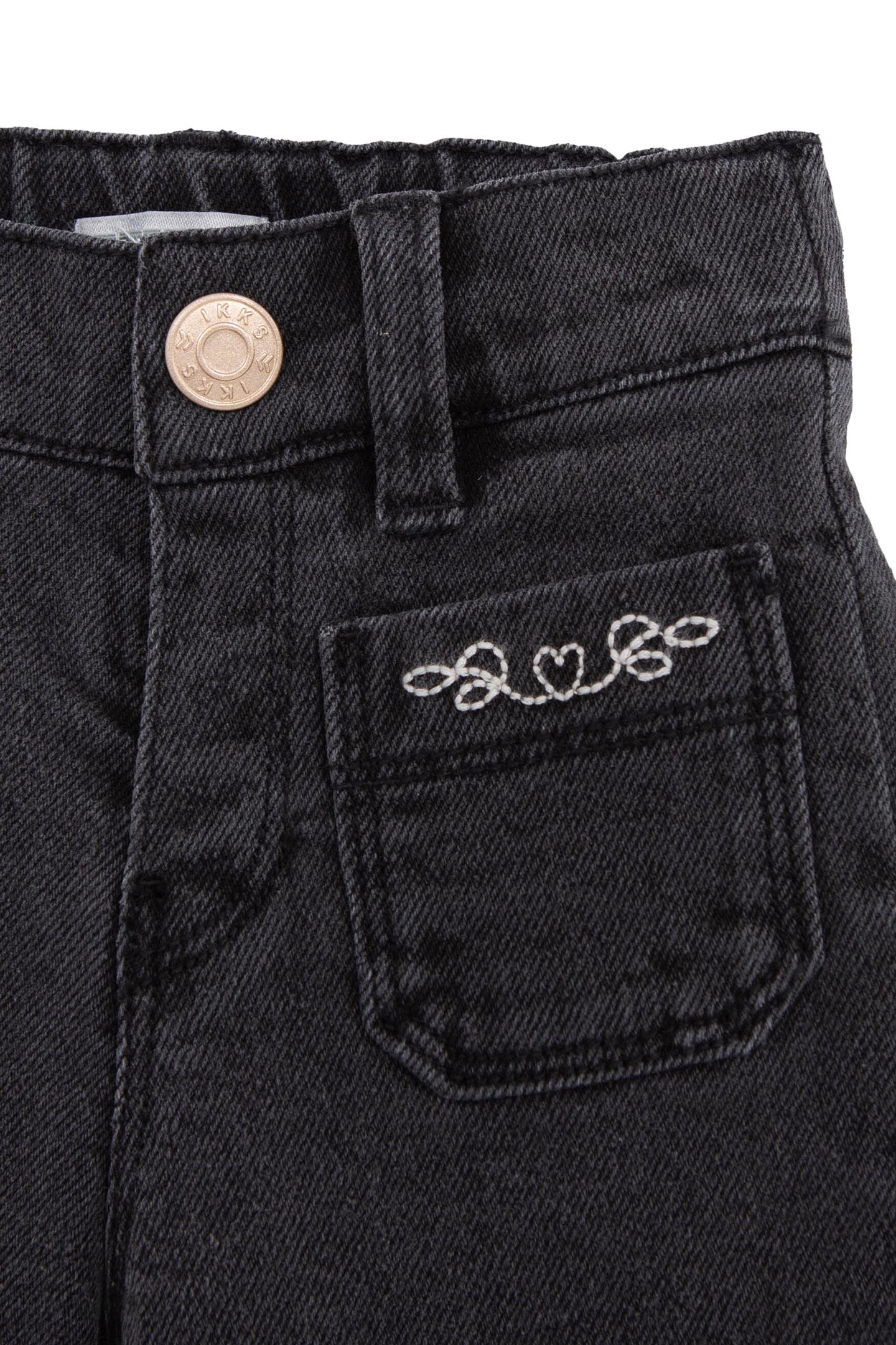 GIRL'S EMBROIDERED GREY LARGE JEANS 3