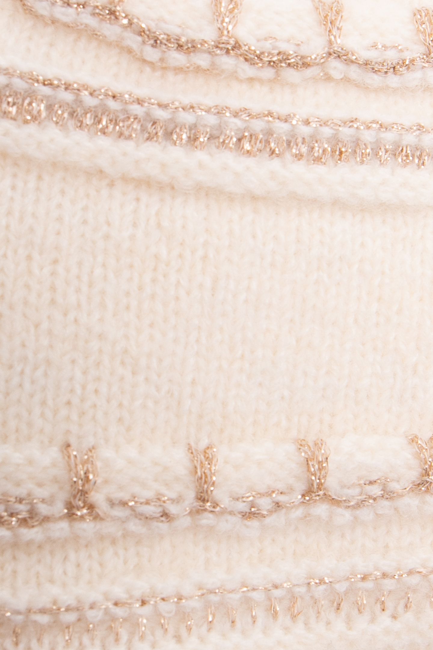 ECRU LUREX STRIPED KNITTED HAT BABY GIRL 6