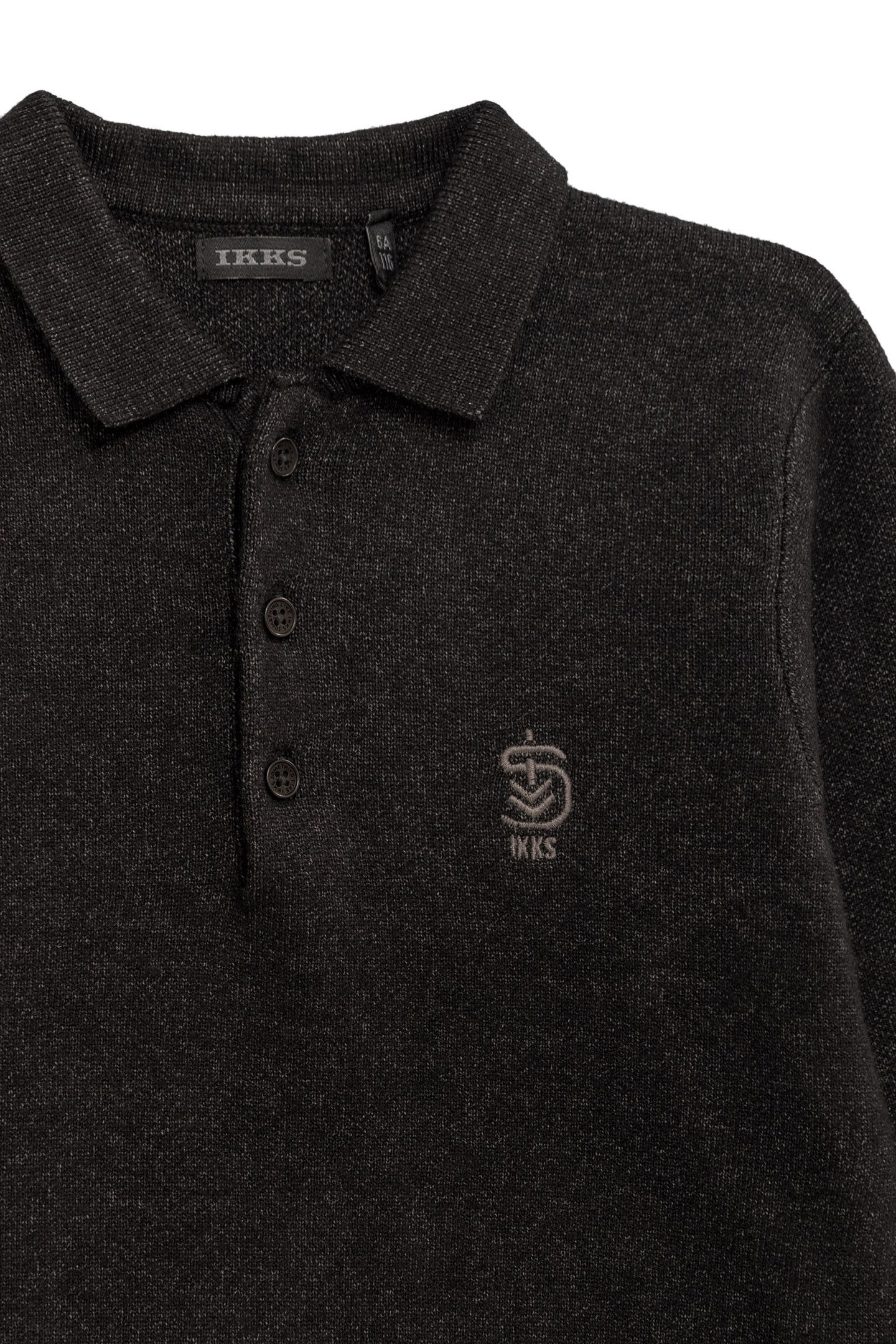 BLACK SWEATER POLO NECK INTARSIA MESSAGE BOY BACK 3