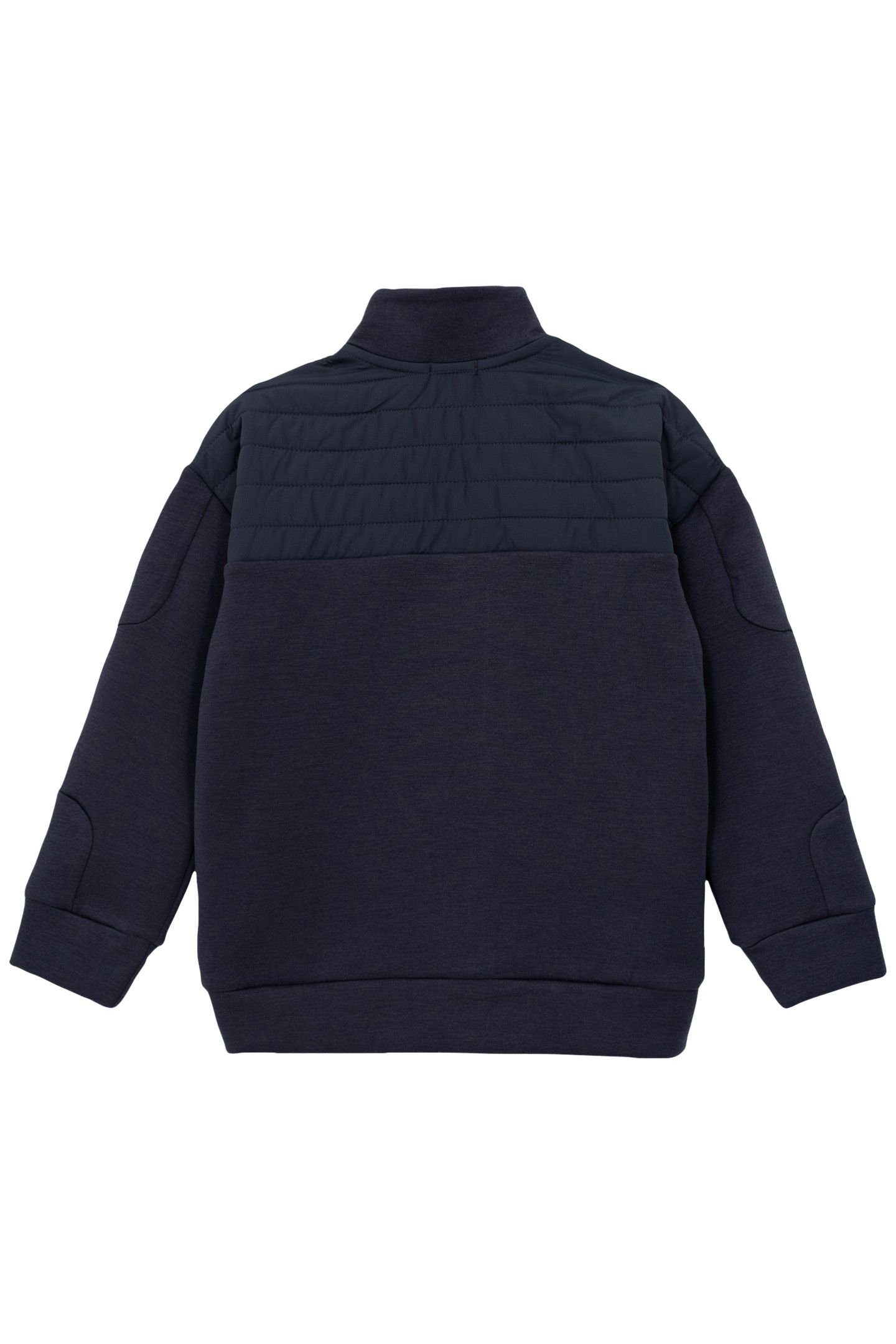 BOY'S GREY MIXED-FABRIC CARDIGAN WITH NYLON QUILTED BACK 2