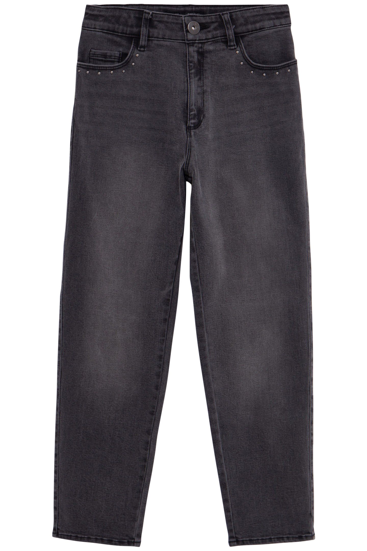 GIRL'S MOM GREY STUDDED JEANS 1