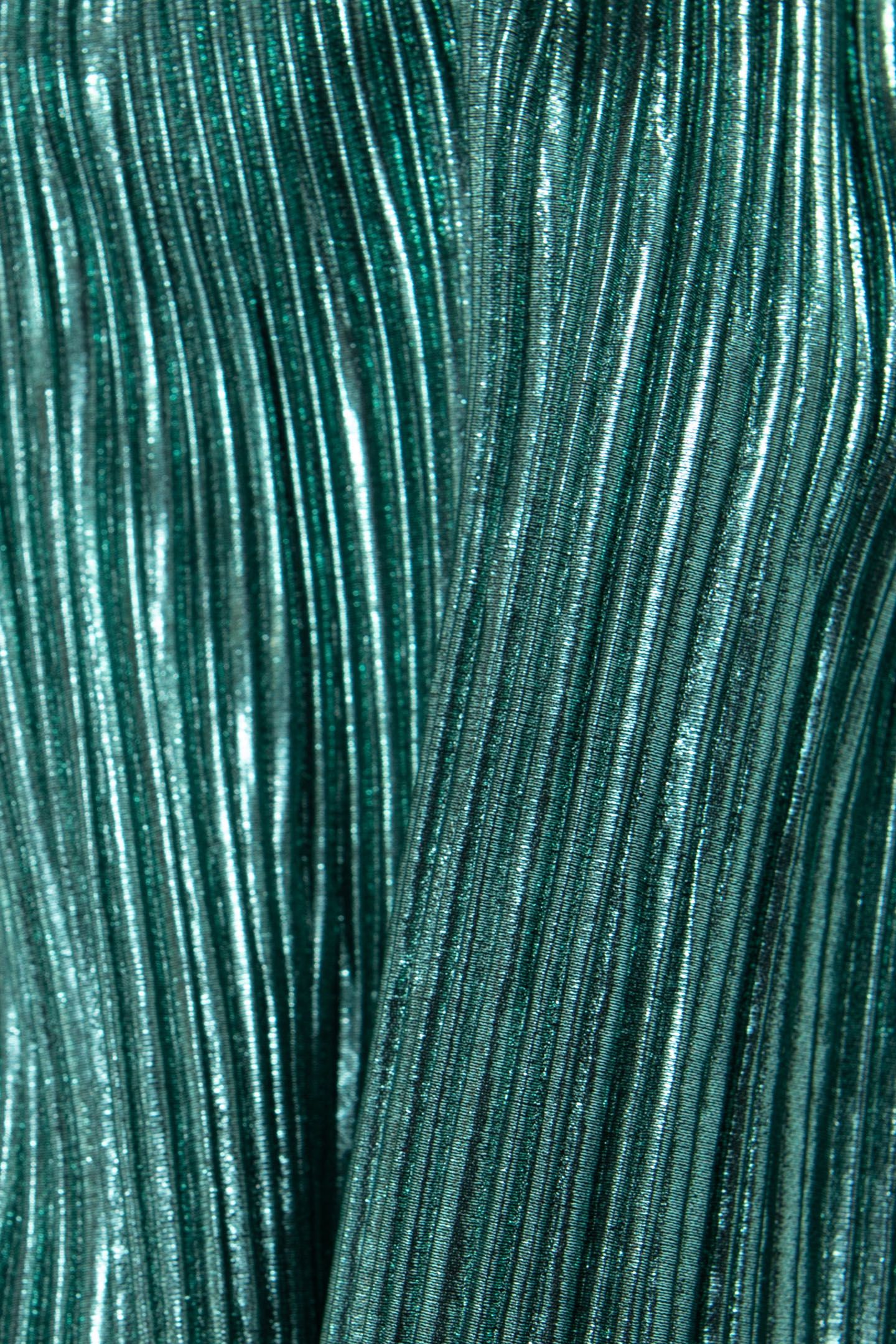 METALLIC EMERALD PLEATED DRESS 8