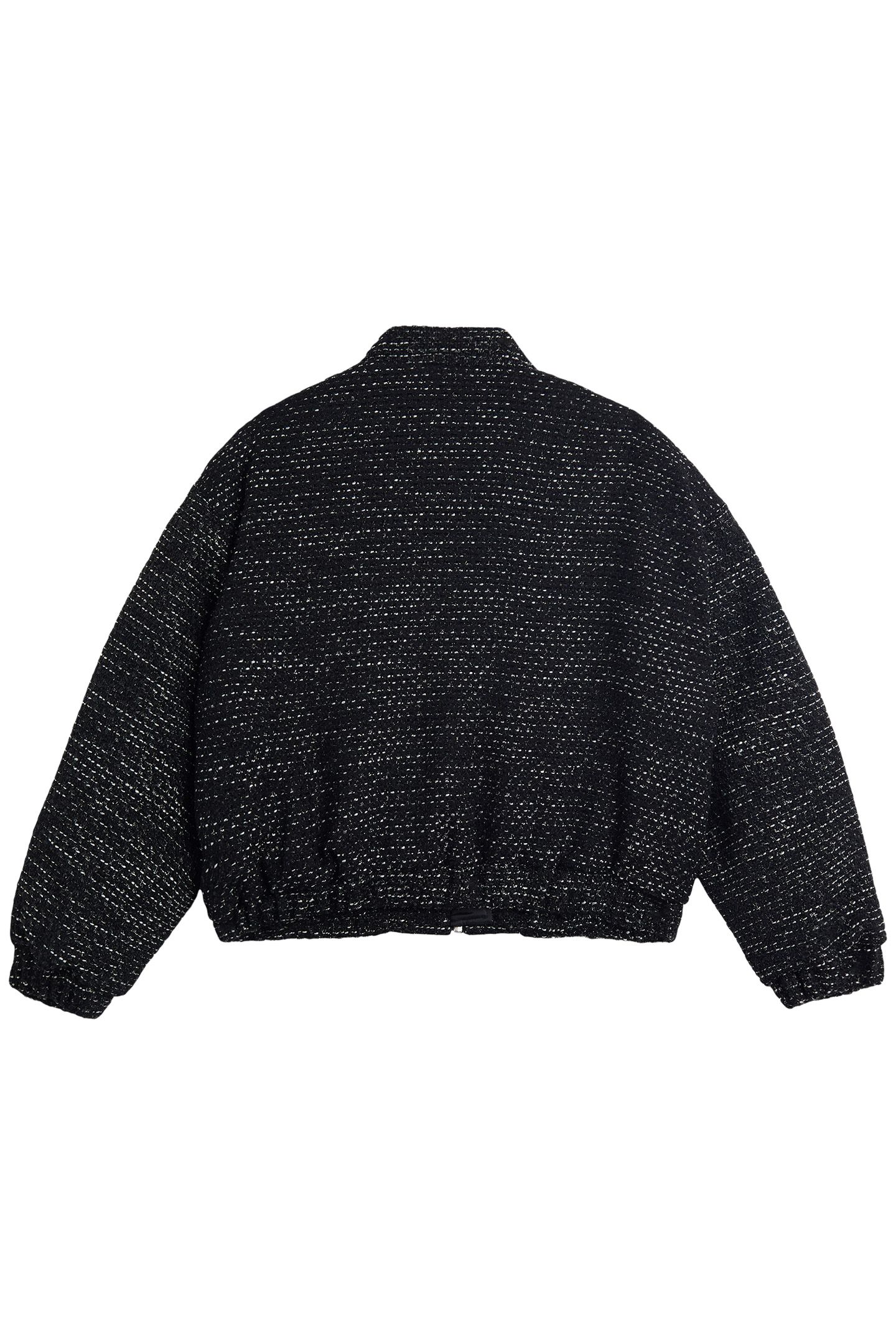 THE BLACK SPARKLY TWEED BOMBER JACKET 4