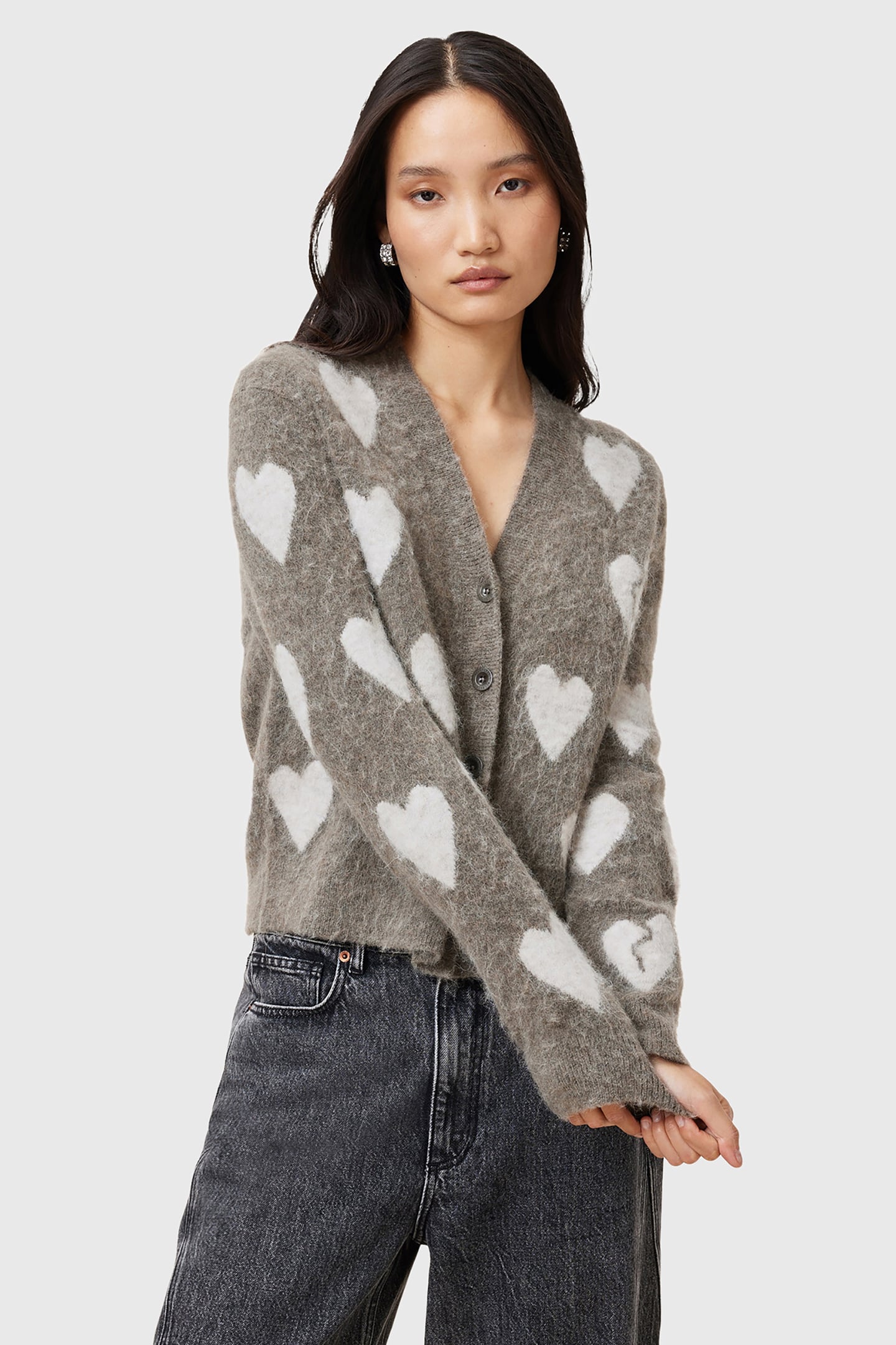 AMORA CARDIGAN WALNUT BROWN/GREY 4