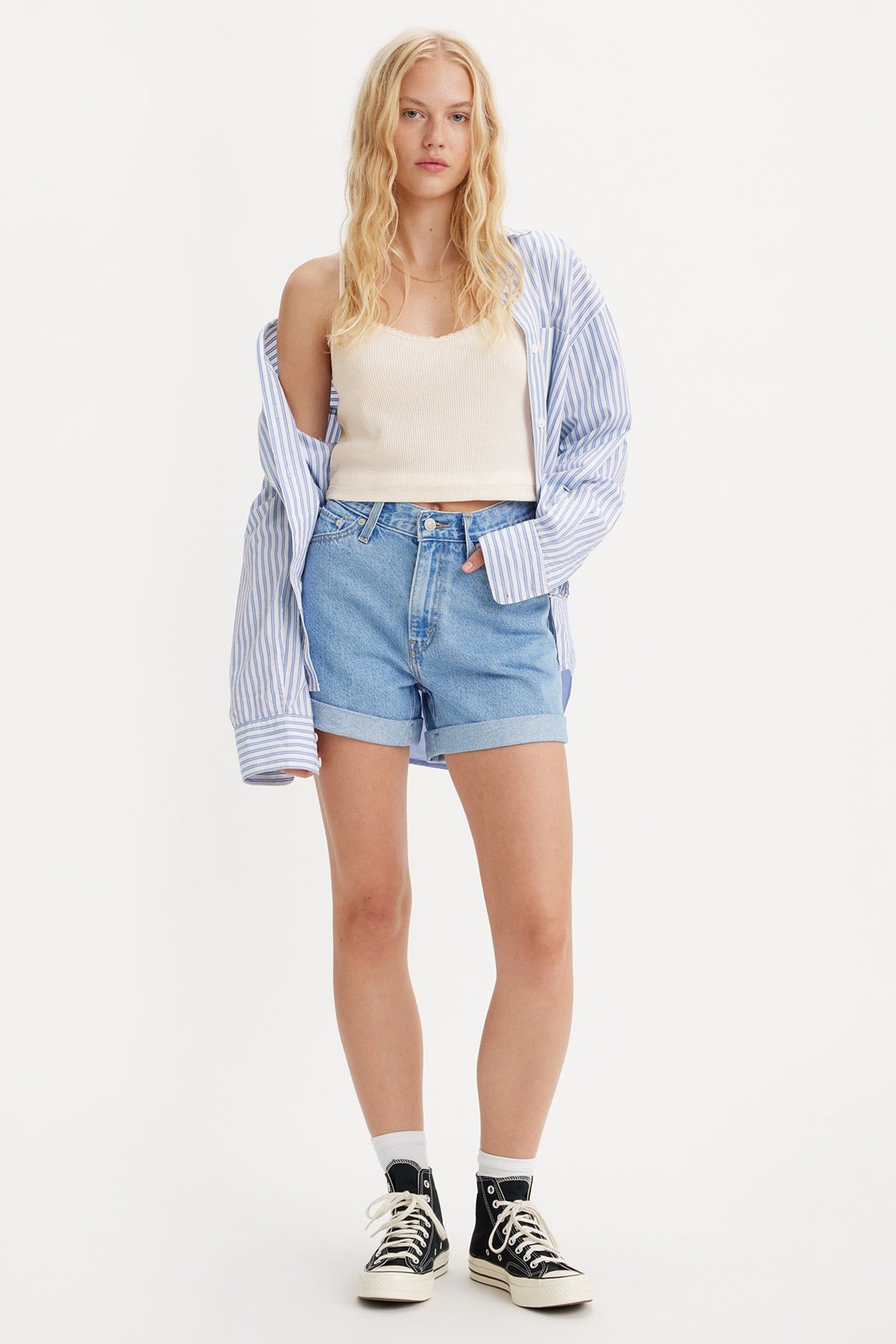 80'S MOM SHORTS MED INDIGO 1