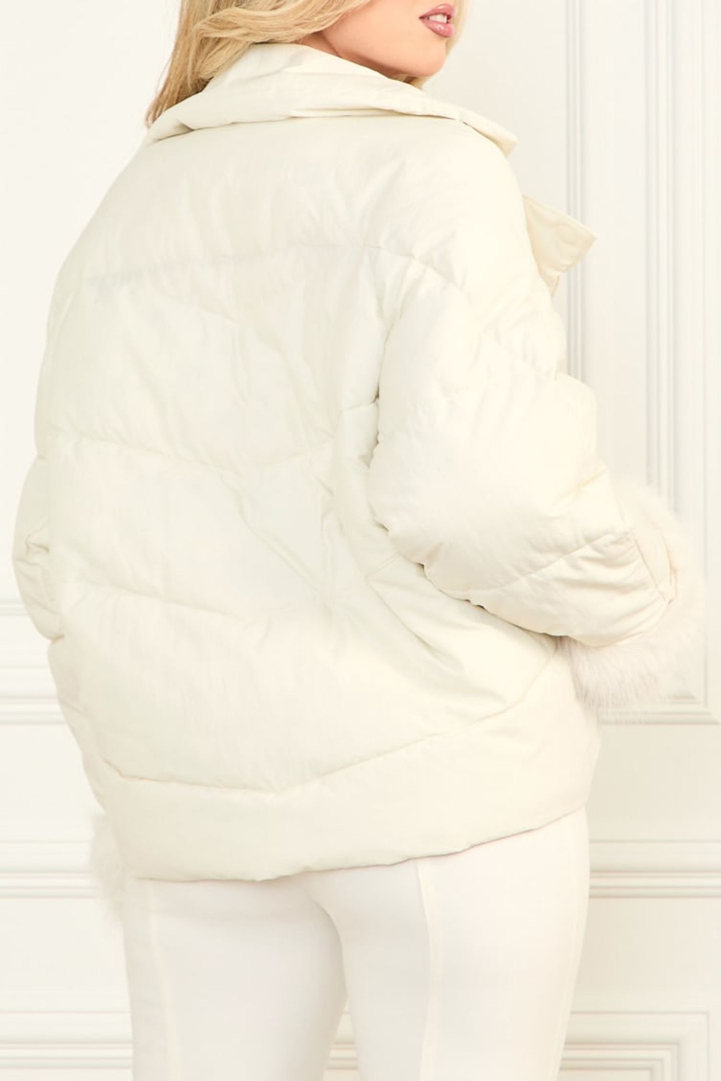 MARCIANO BY GUESS ZOE PUFFER JACKET PALE PEARL MULTI 2