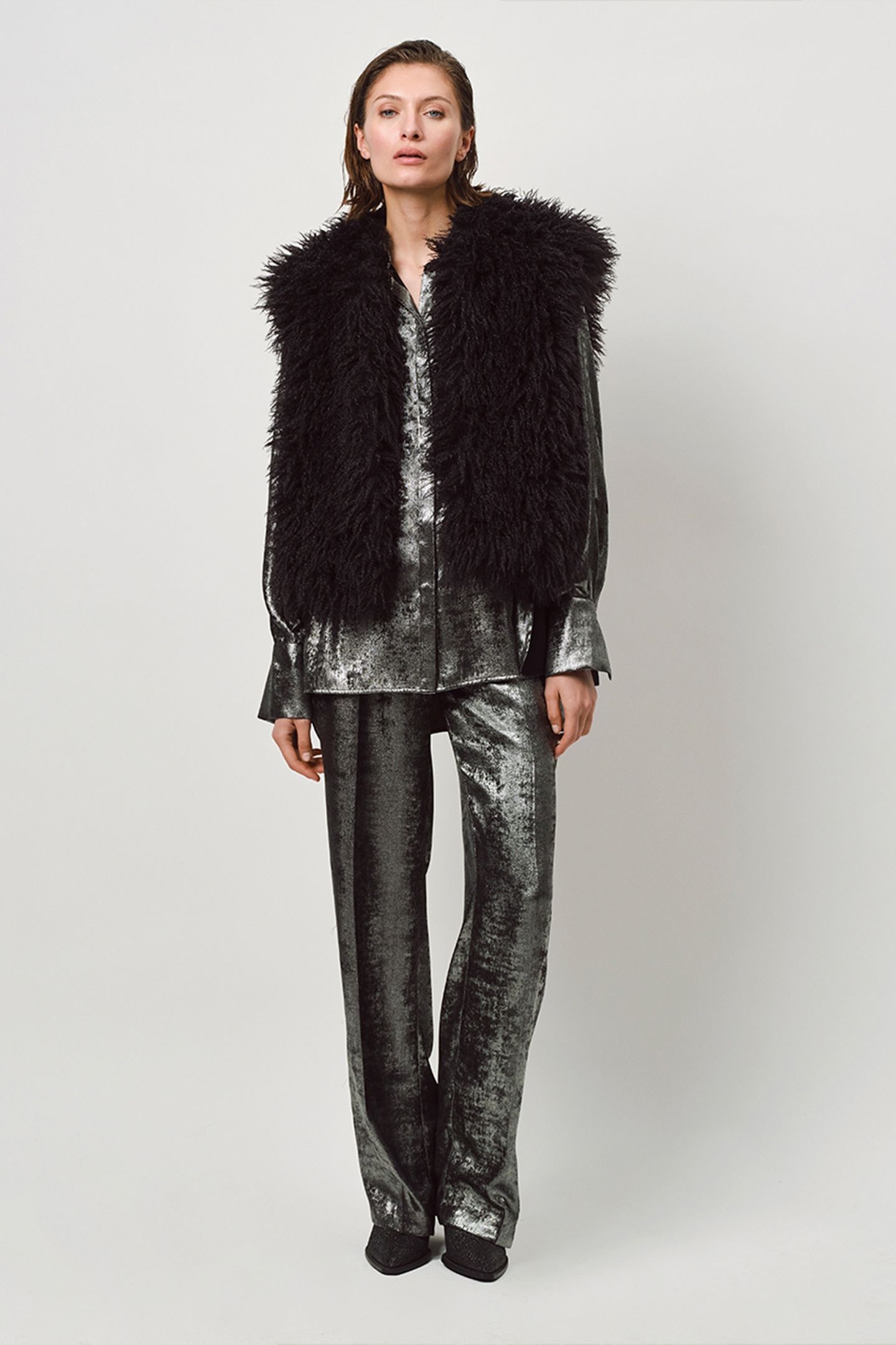 CATHIN METALLIC LONG SHIRT GUN METAL 6