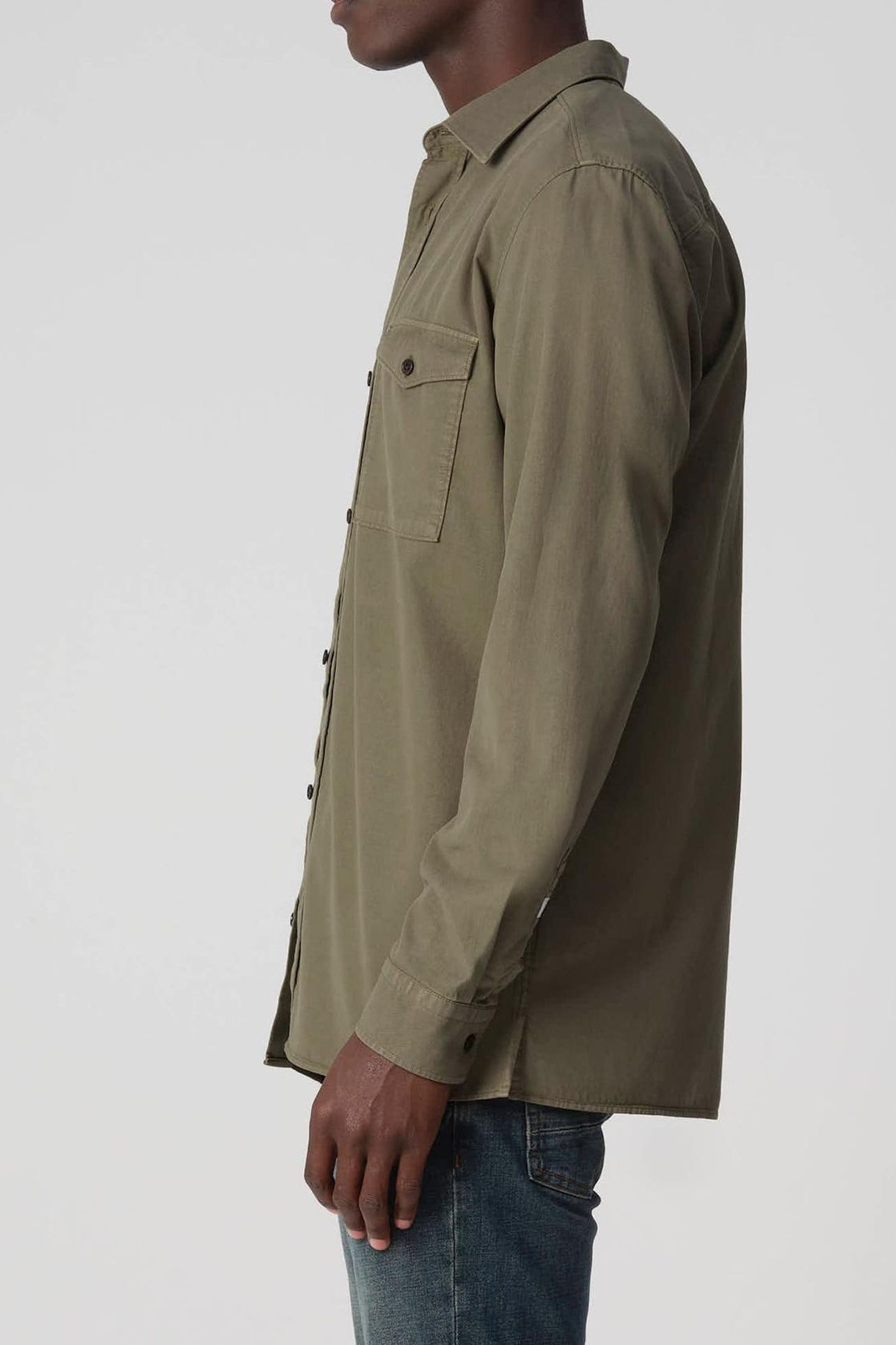 J.C. RAGS RHILEY CASUAL OVERHEMD LANGE MOUW OLIVE NIGHT 5