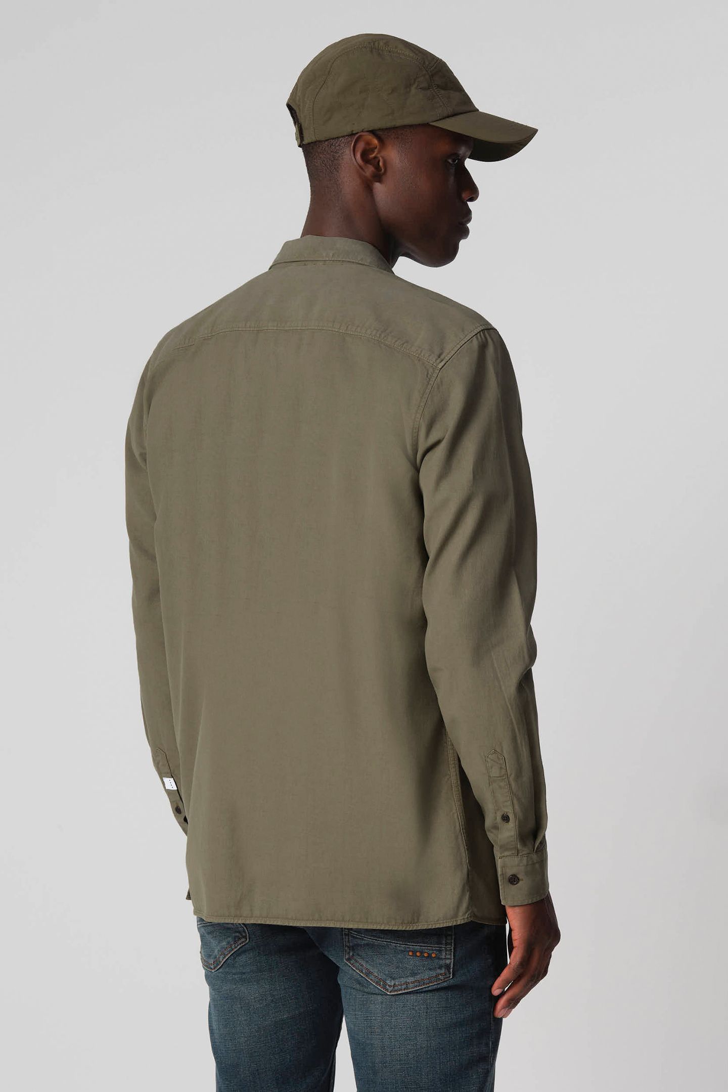 J.C. RAGS RHILEY CASUAL OVERHEMD LANGE MOUW OLIVE NIGHT 2