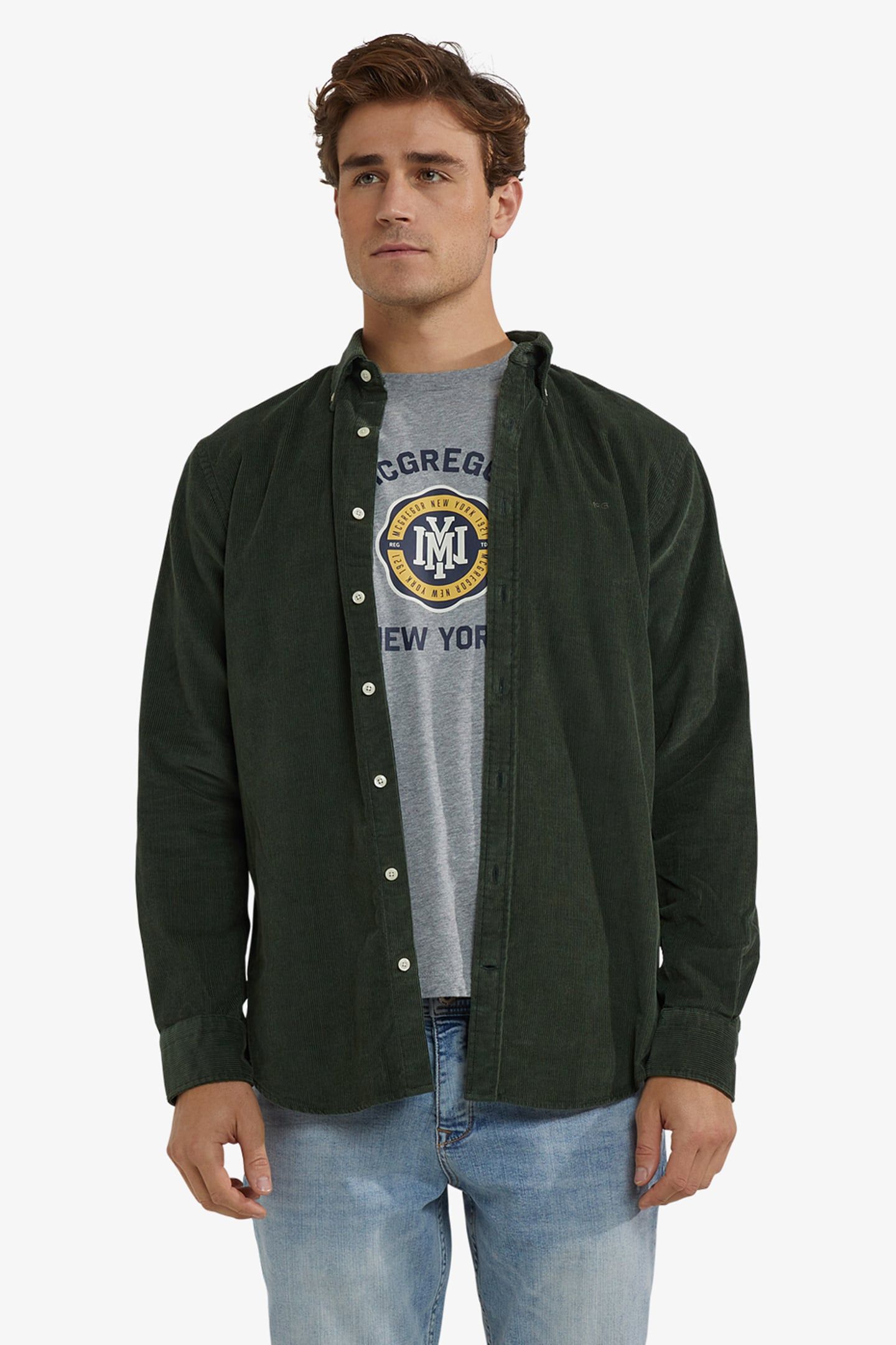 CORDUROY SHIRT DARK OLIVE 1