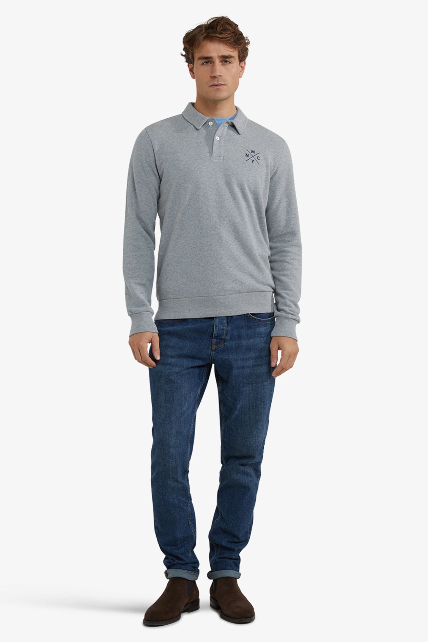 POLO SWEATSHIRT MEDIUM GREY MELANGE 2