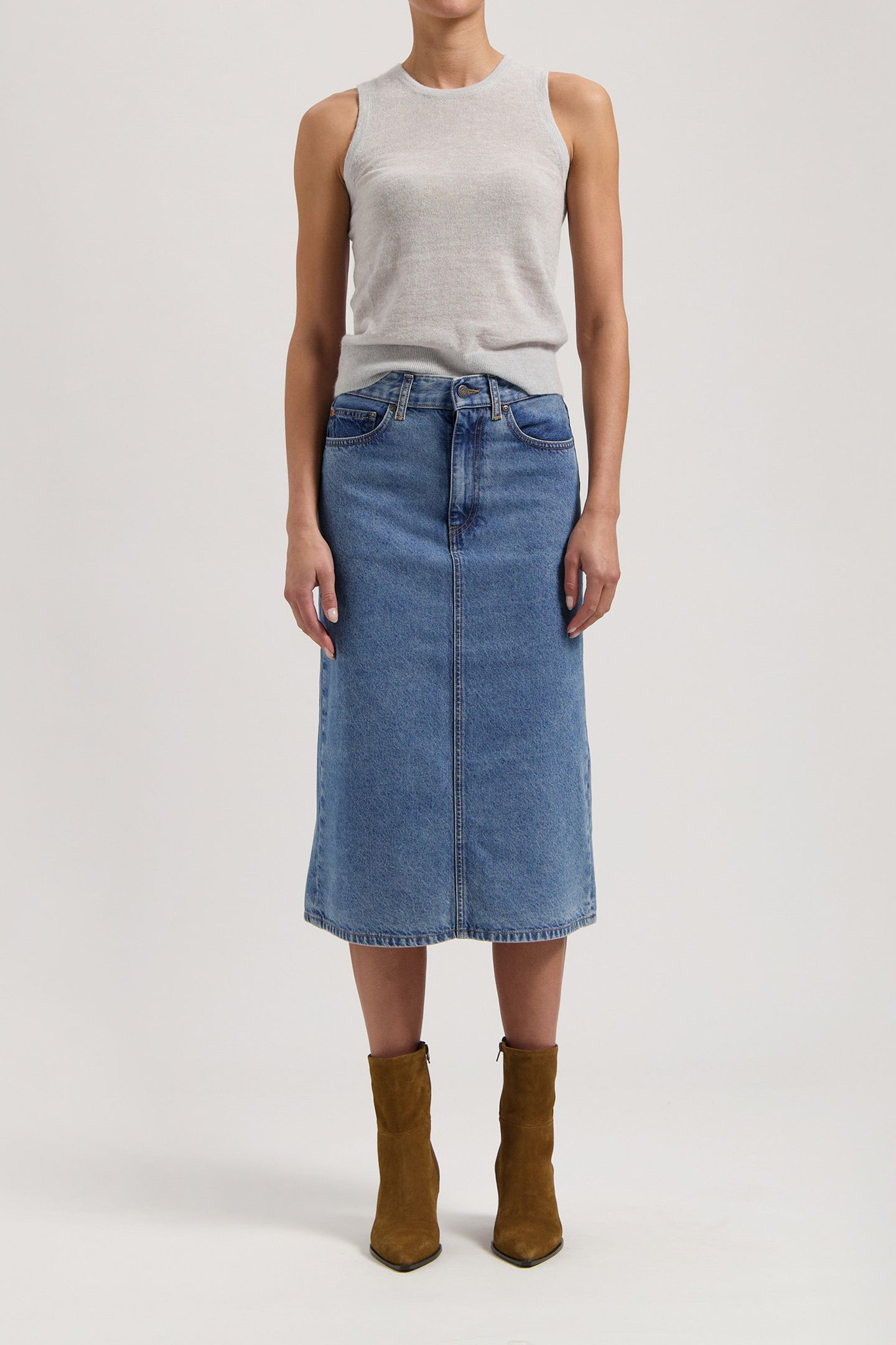 GWEN MID SKIRT STONE VINTAGE 3