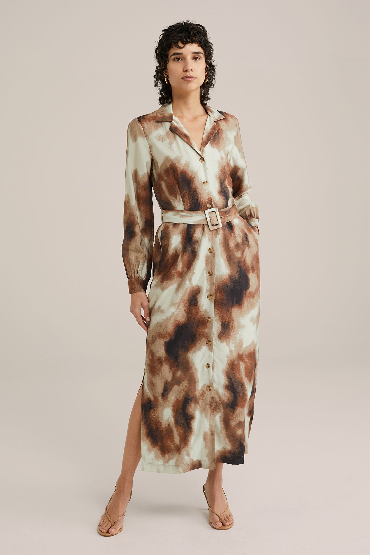 DRESS MID LENGTH BROWN 1