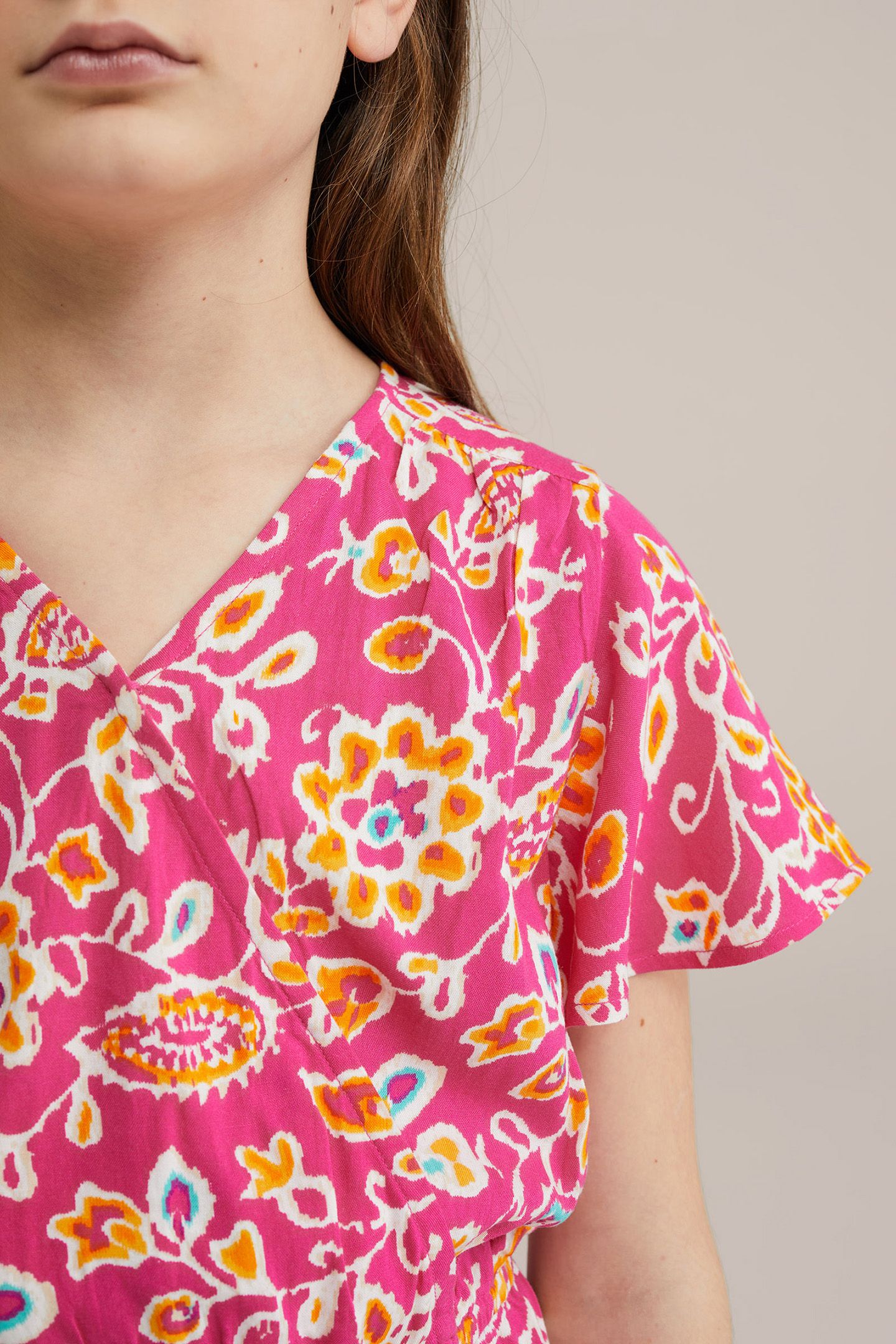 DRESS MID LENGTH BRIGHT PINK 5
