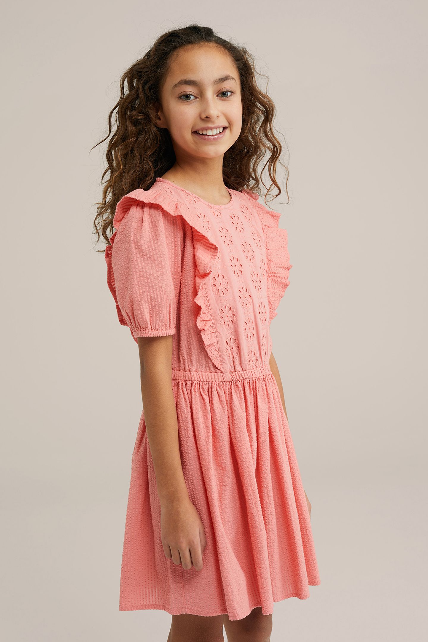 DRESS MID LENGTH SALMON PINK 1