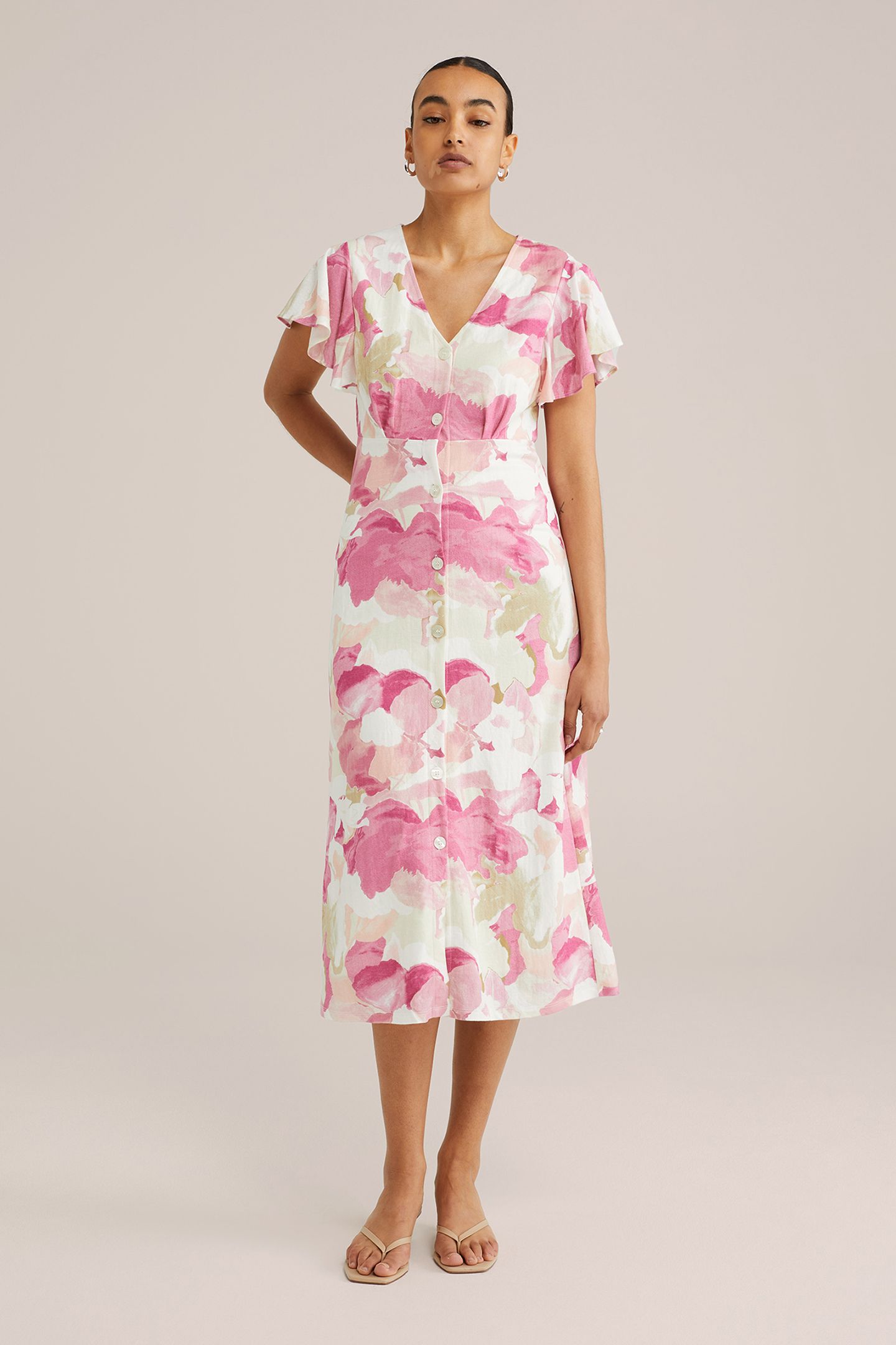 DRESS MID LENGTH PINK 1