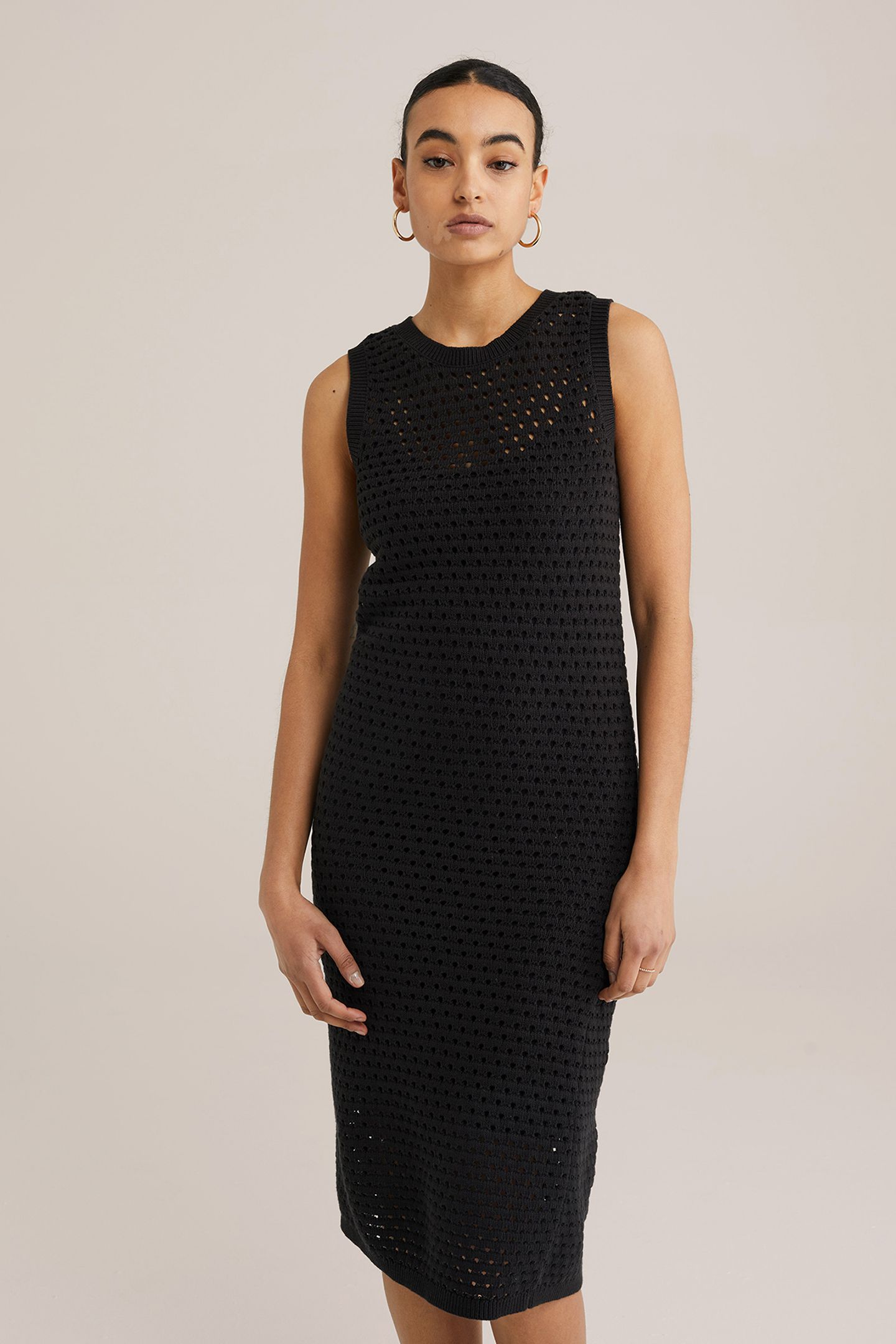 DRESS MID LENGTH BLACK 1