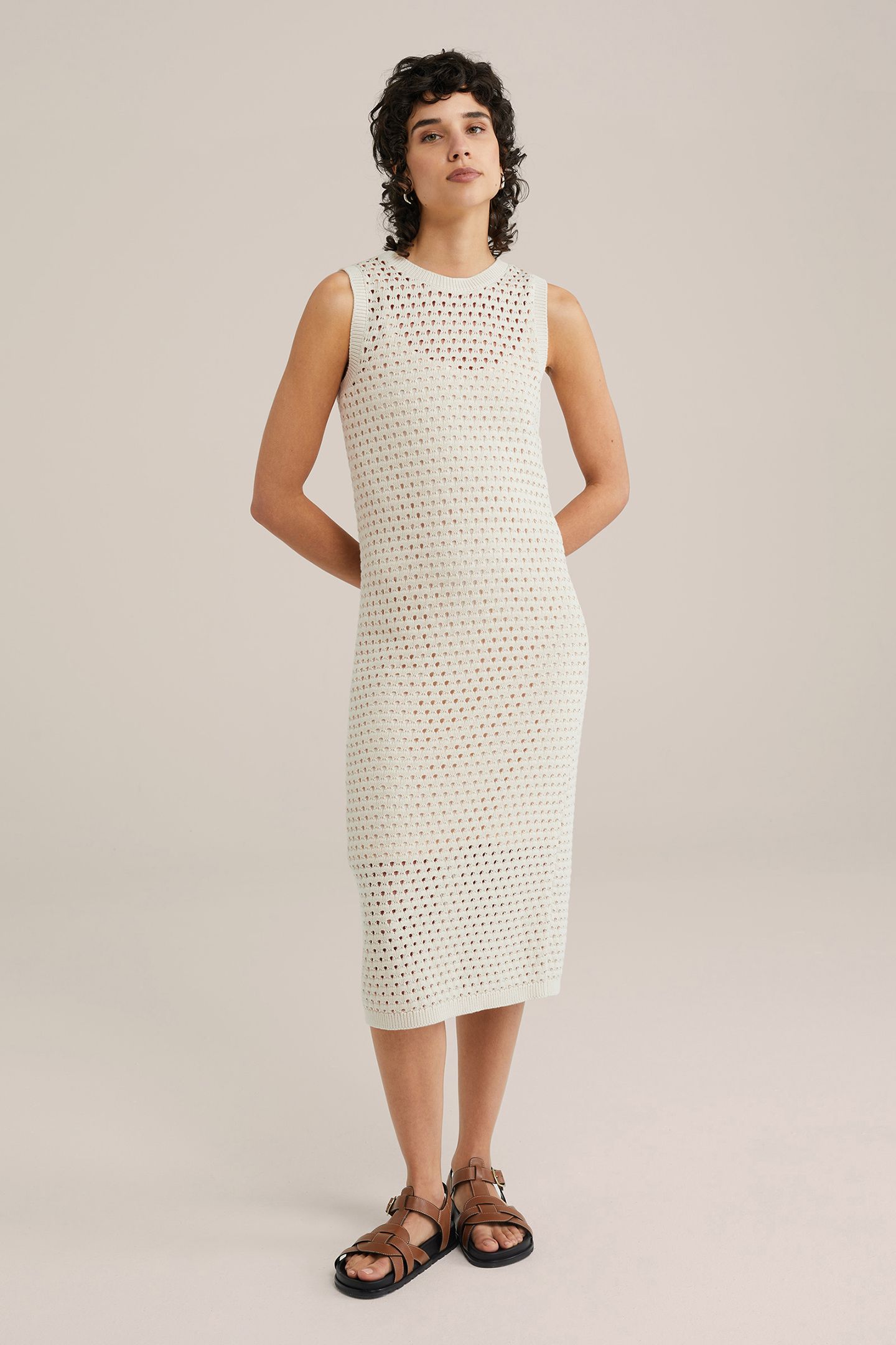 DRESS MID LENGTH BEIGE 2