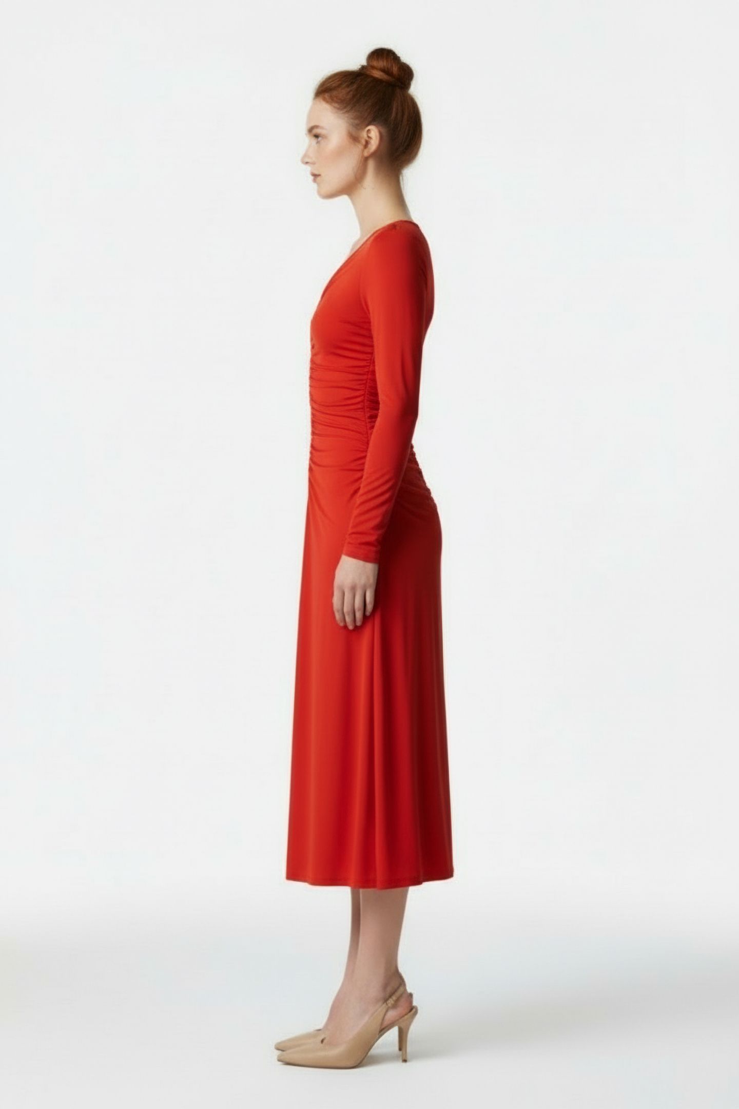 LS CF RUCH MIDI DRESS BRT TRRACTTA 3