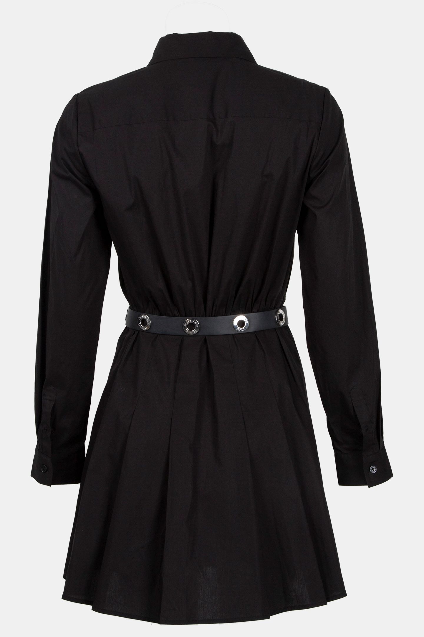 POPLIN PLEATED MINI DRESS BLACK 5
