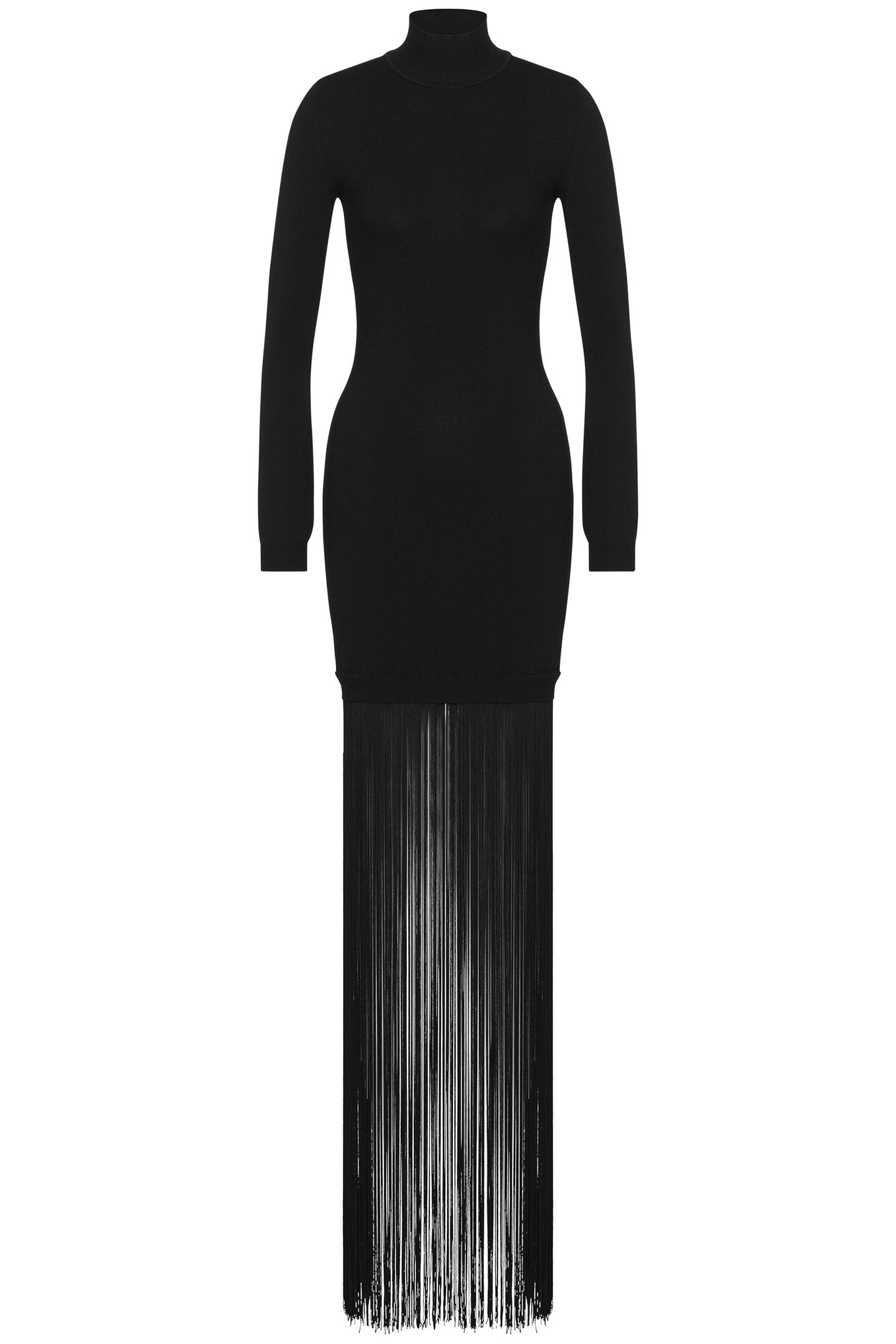 DRESS WITH FRINGES BLACK 3