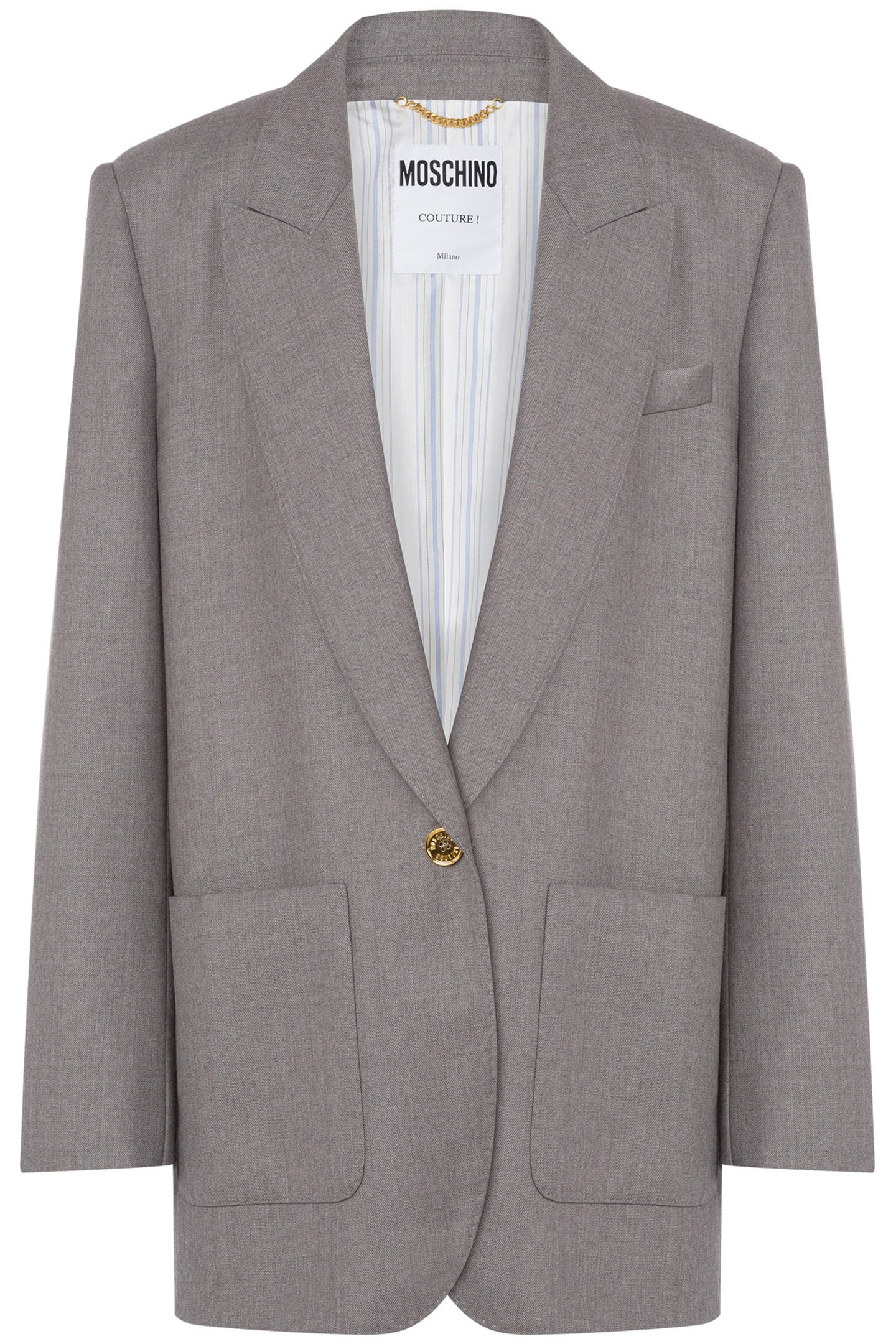 GOLD BUTTON OVERSIZED JACKET GREY 3