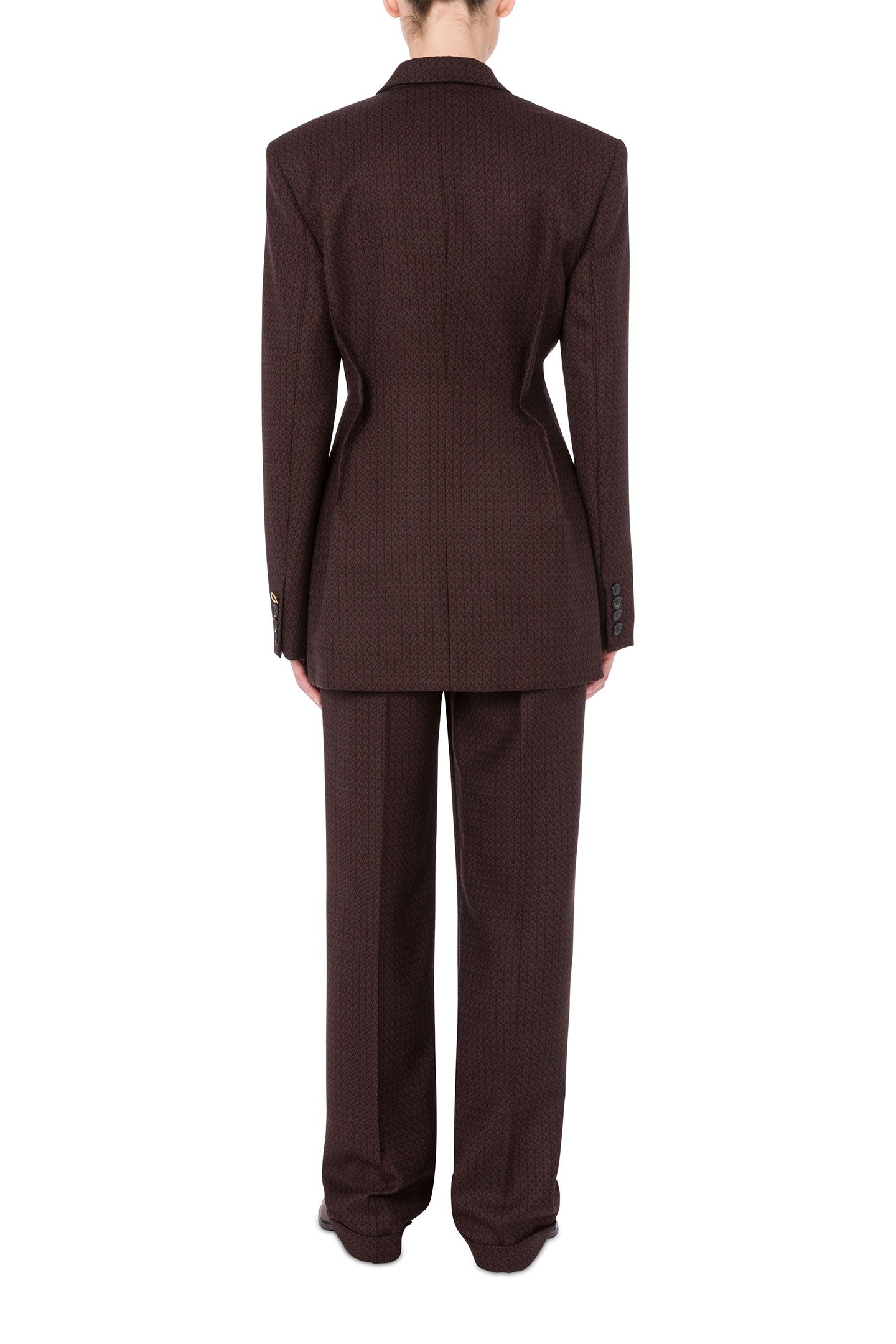 PEACE JACQUARD WOOL JACKET BROWN 2