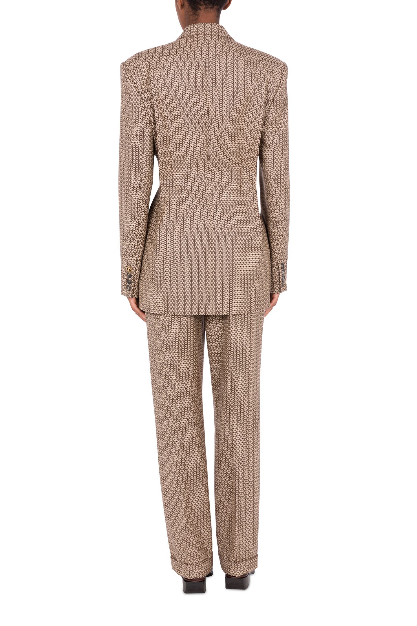 PEACE JACQUARD WOOL JACKET BEIGE 2