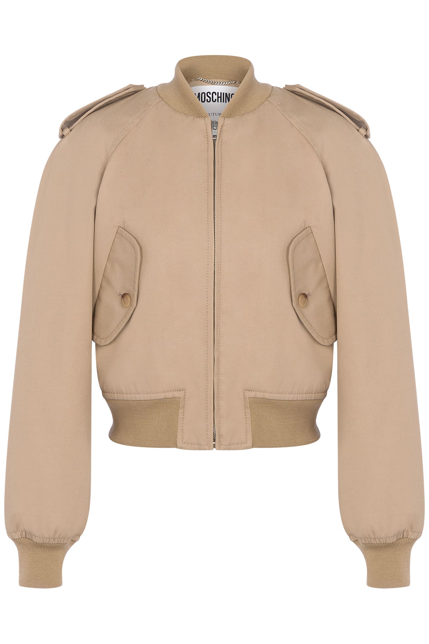 100% SHRUNK GABARDINE BOMBER JACKET BEIGE 3