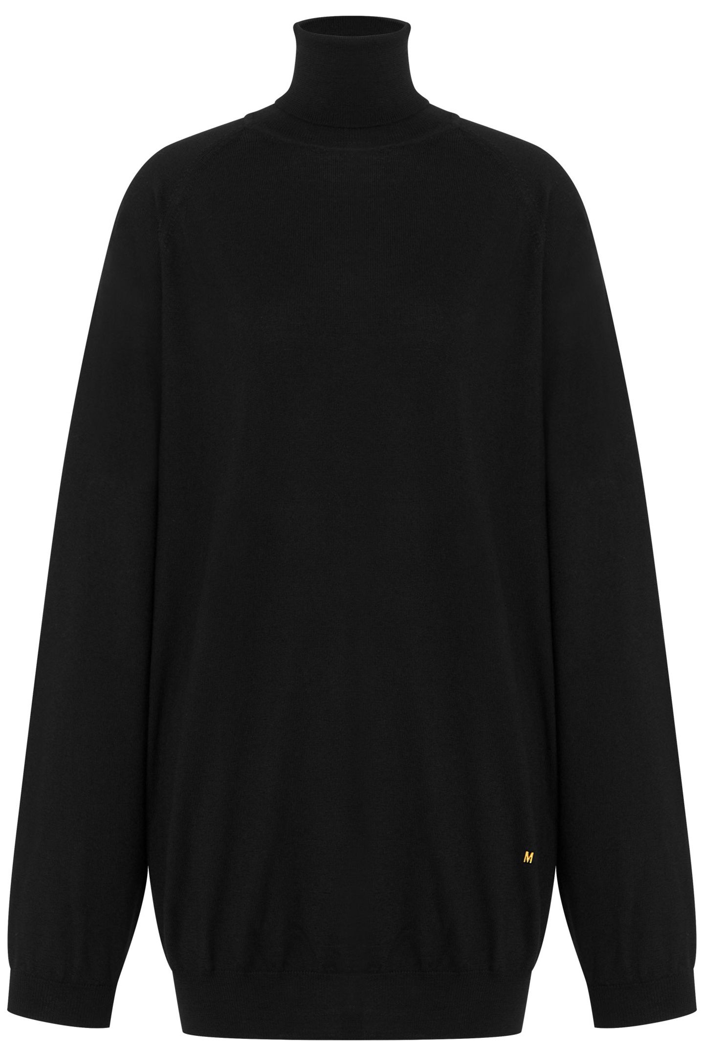 WOOL SWEATER WITH GOLDEN M CUT-OUT BLACK 3