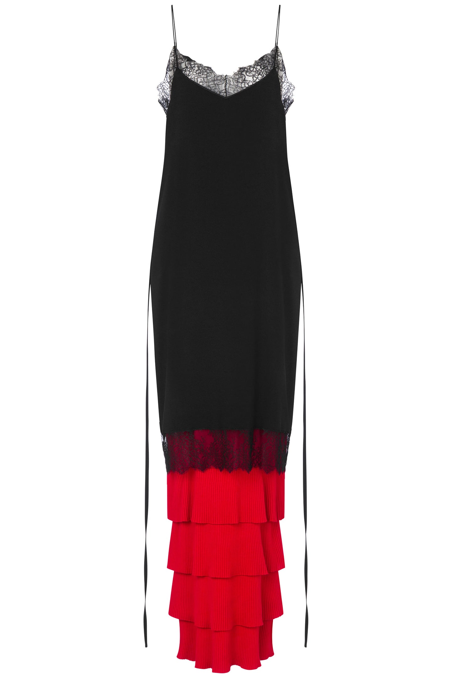 RUFFLES MANIA ENVER SATIN DRESS BLACK 3