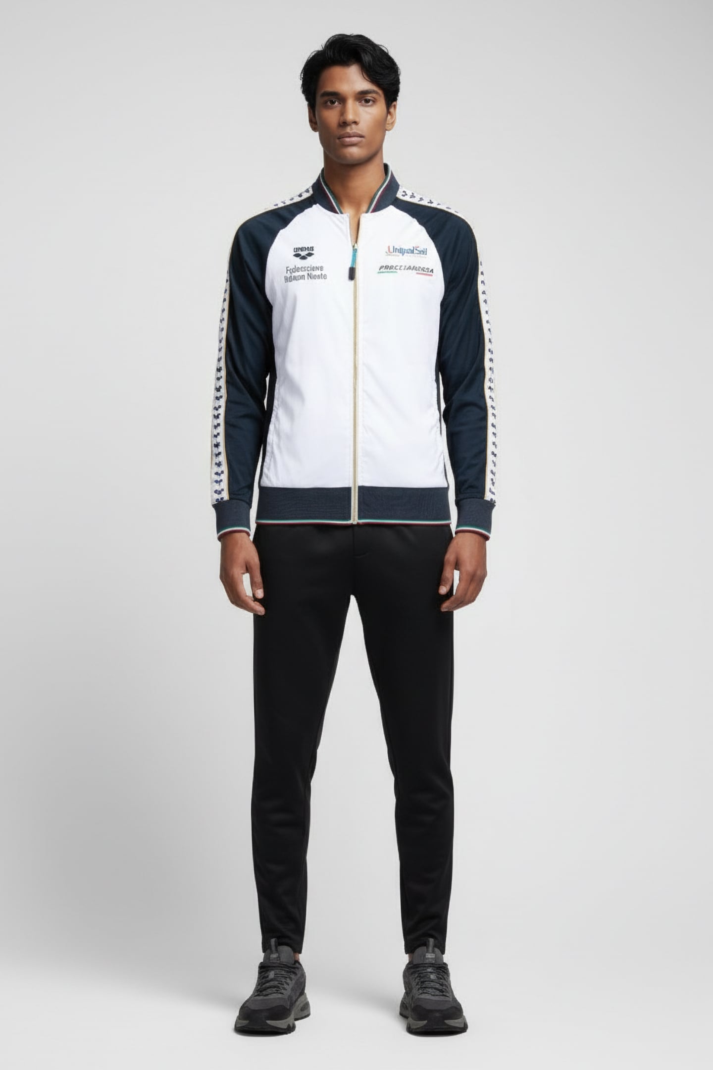 UNISEX FIN JACKET PANEL NAVY-WHITE-ROYAL LEN 1