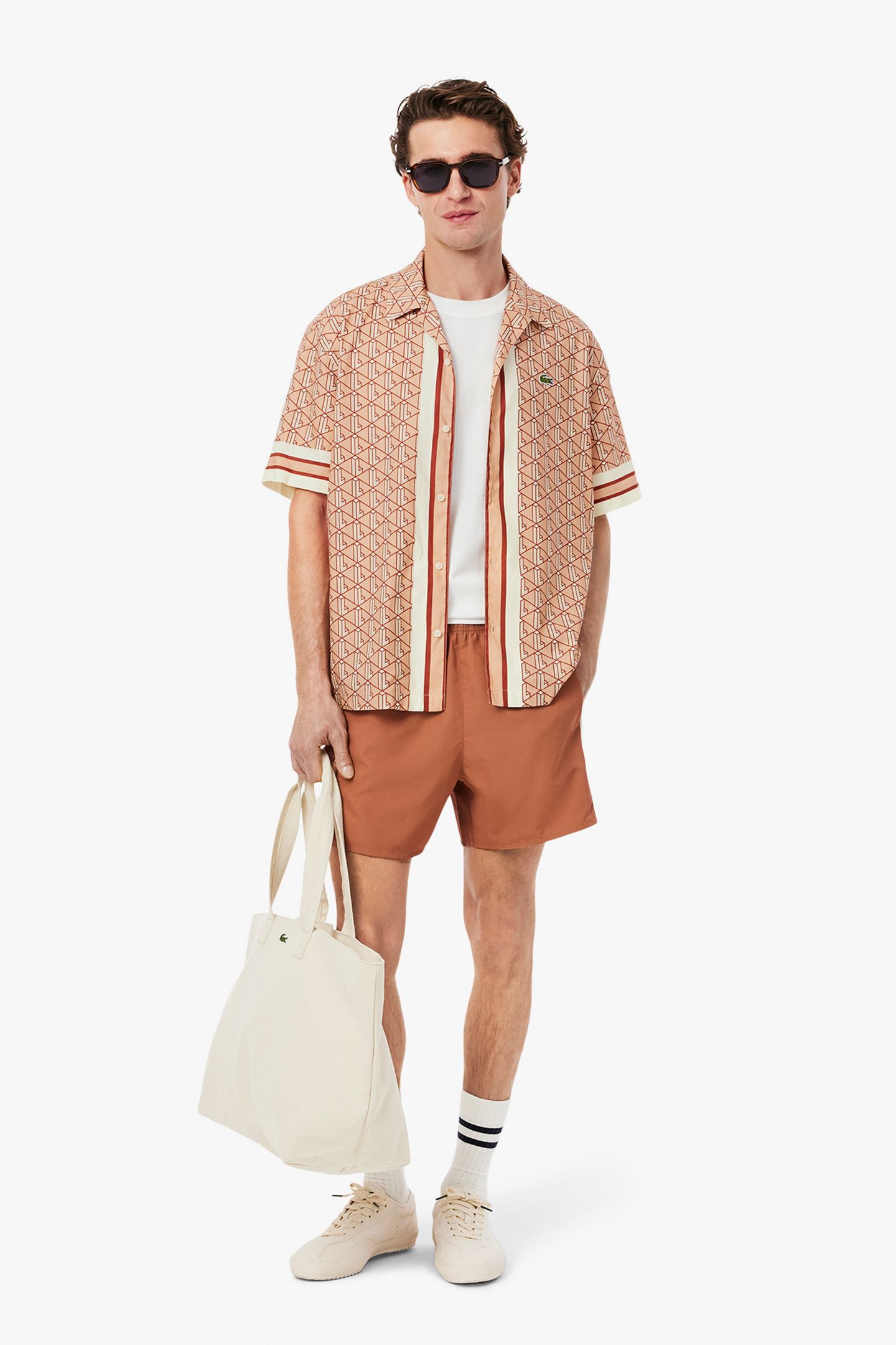 SHORTSLEEVE WOVEN SHIRT LATTE/IBERIS-CRYSTAL 3