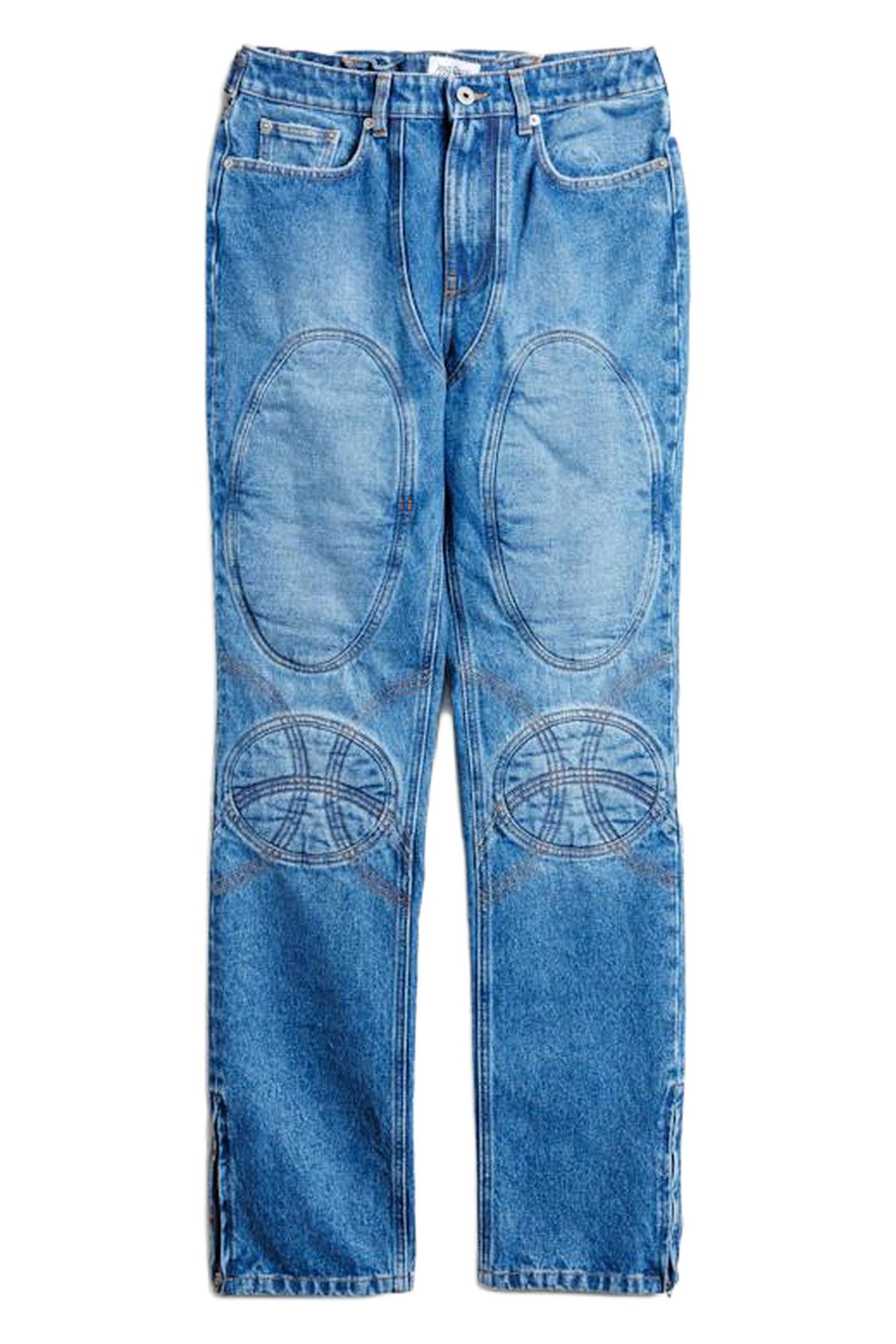 JEAN PAUL GAULTIER – KNEE-BONDED LACE DENIM JEANS 4