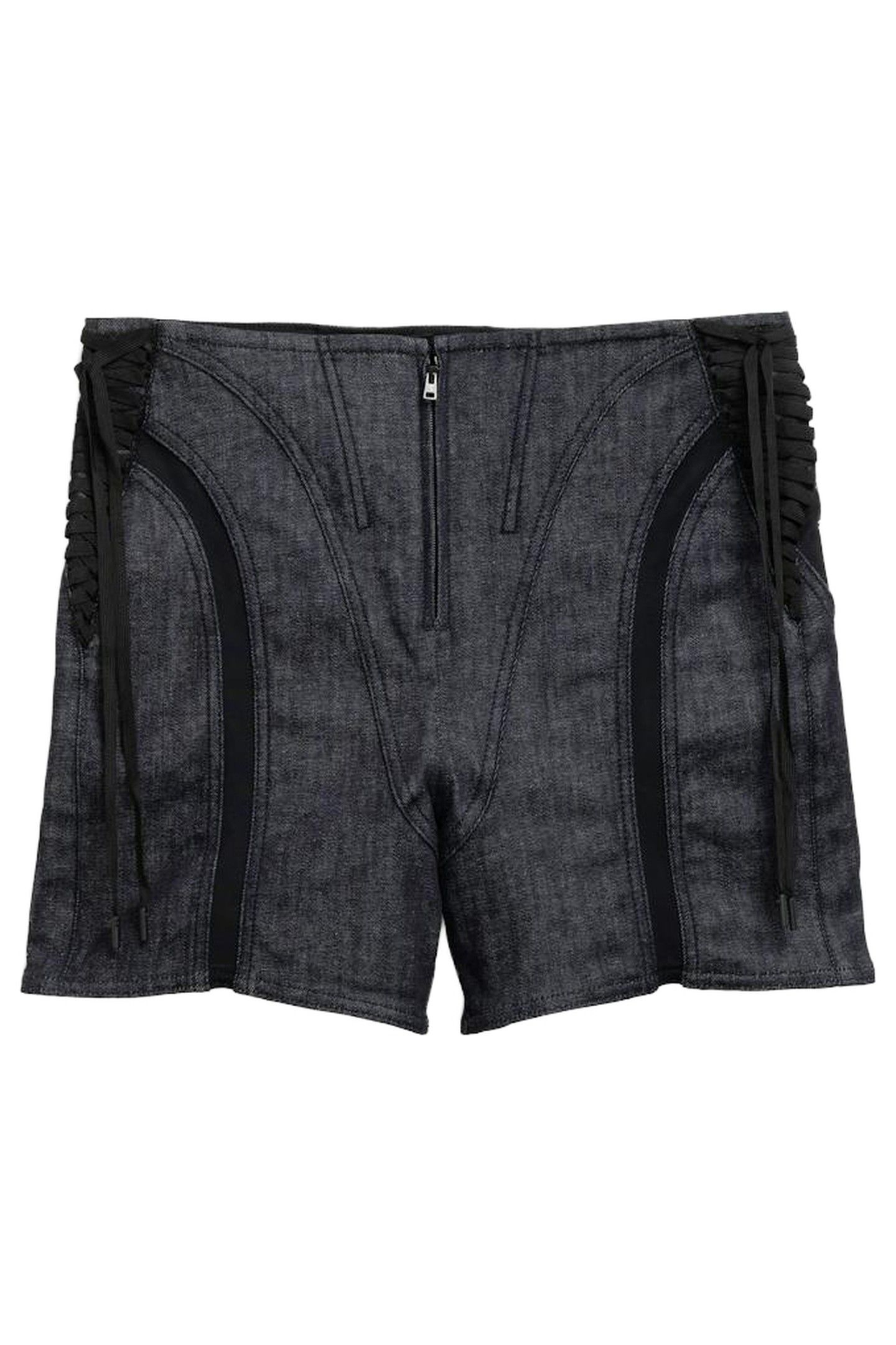 MUGLER – LACED DENIM SHORTS 1