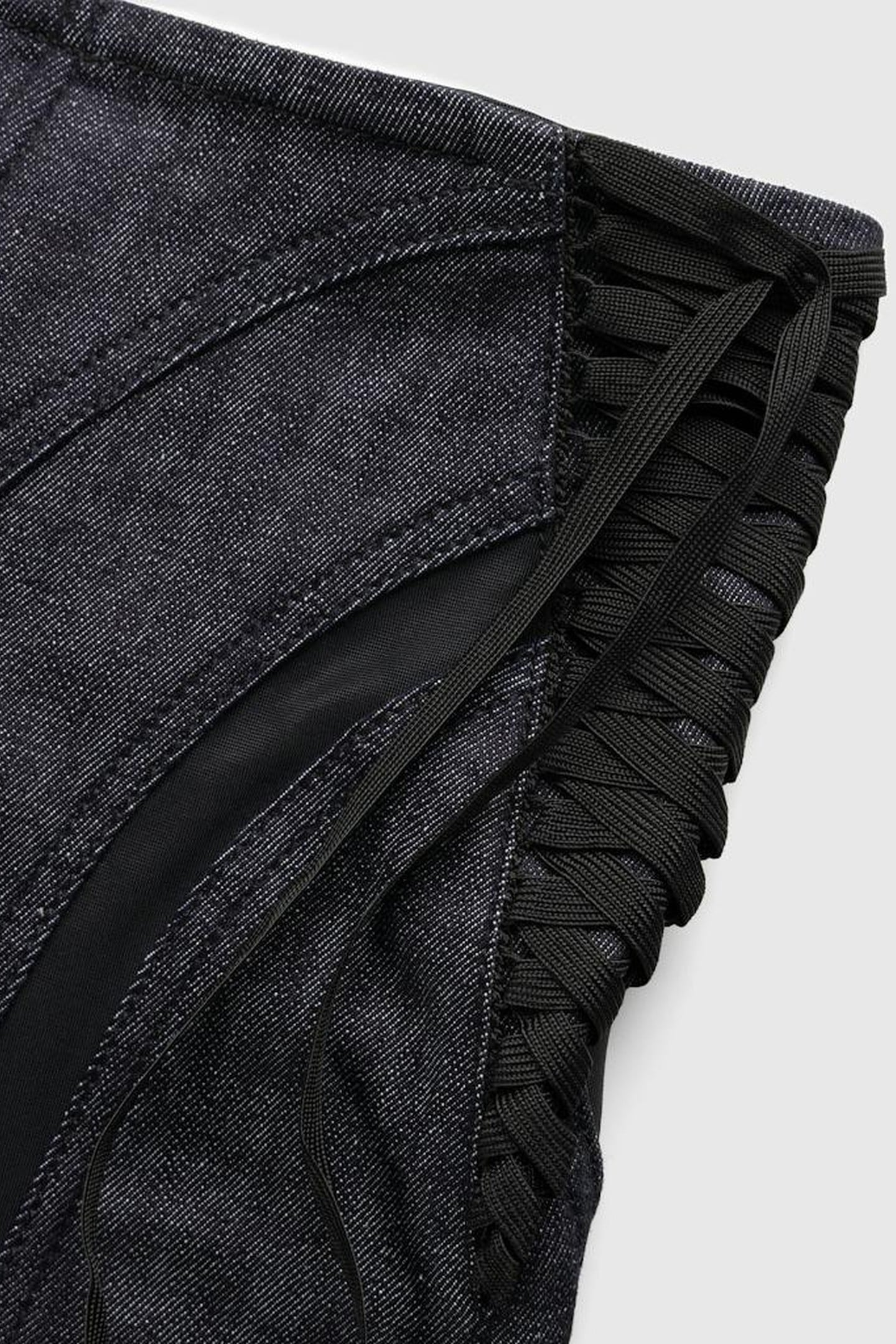 MUGLER – LACED DENIM SHORTS 3