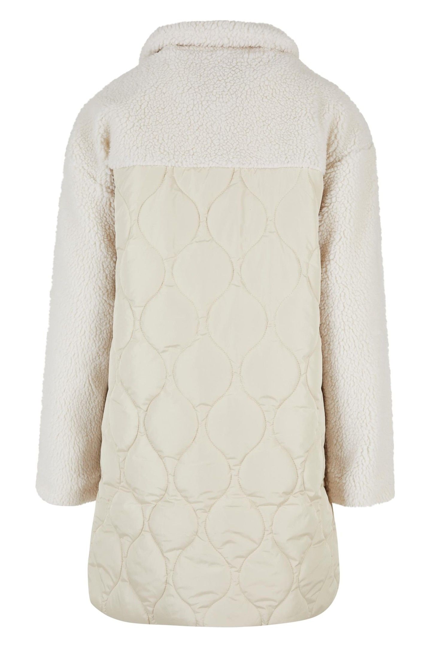 OVERSIZED SHERPA QUILTED COAT SOFTSEAGRASS/WHITESAND 2