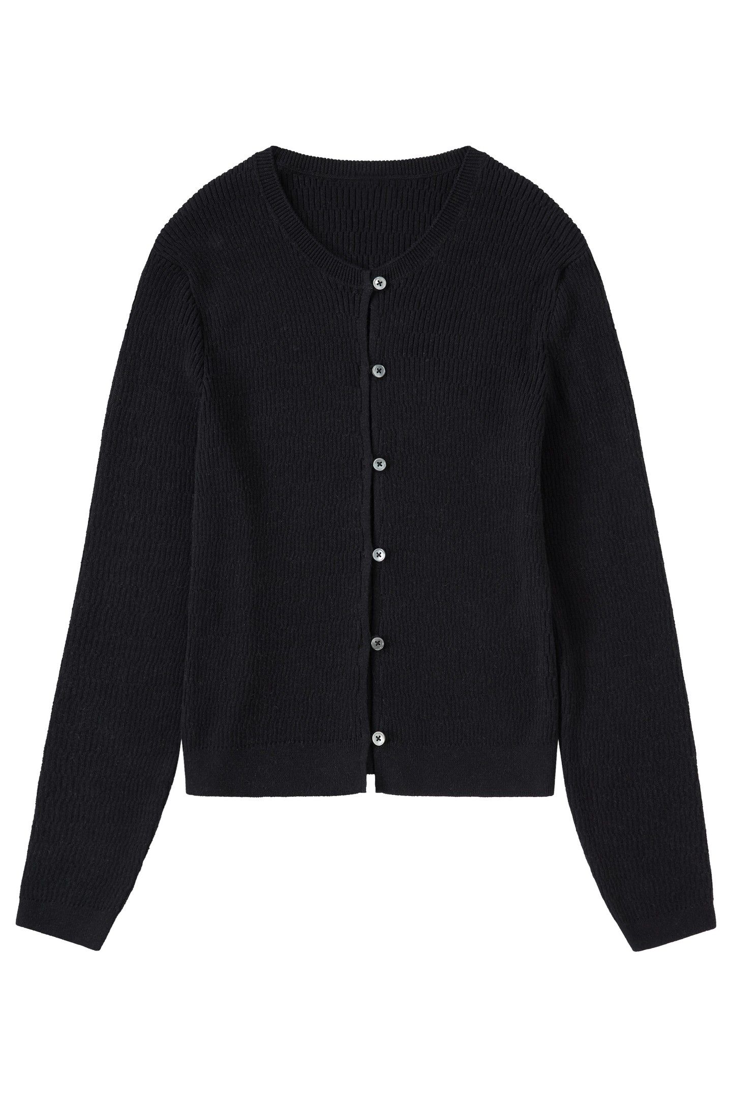 CROPPED CARDIGAN LONG SLEEVE KNITS BLACK 5