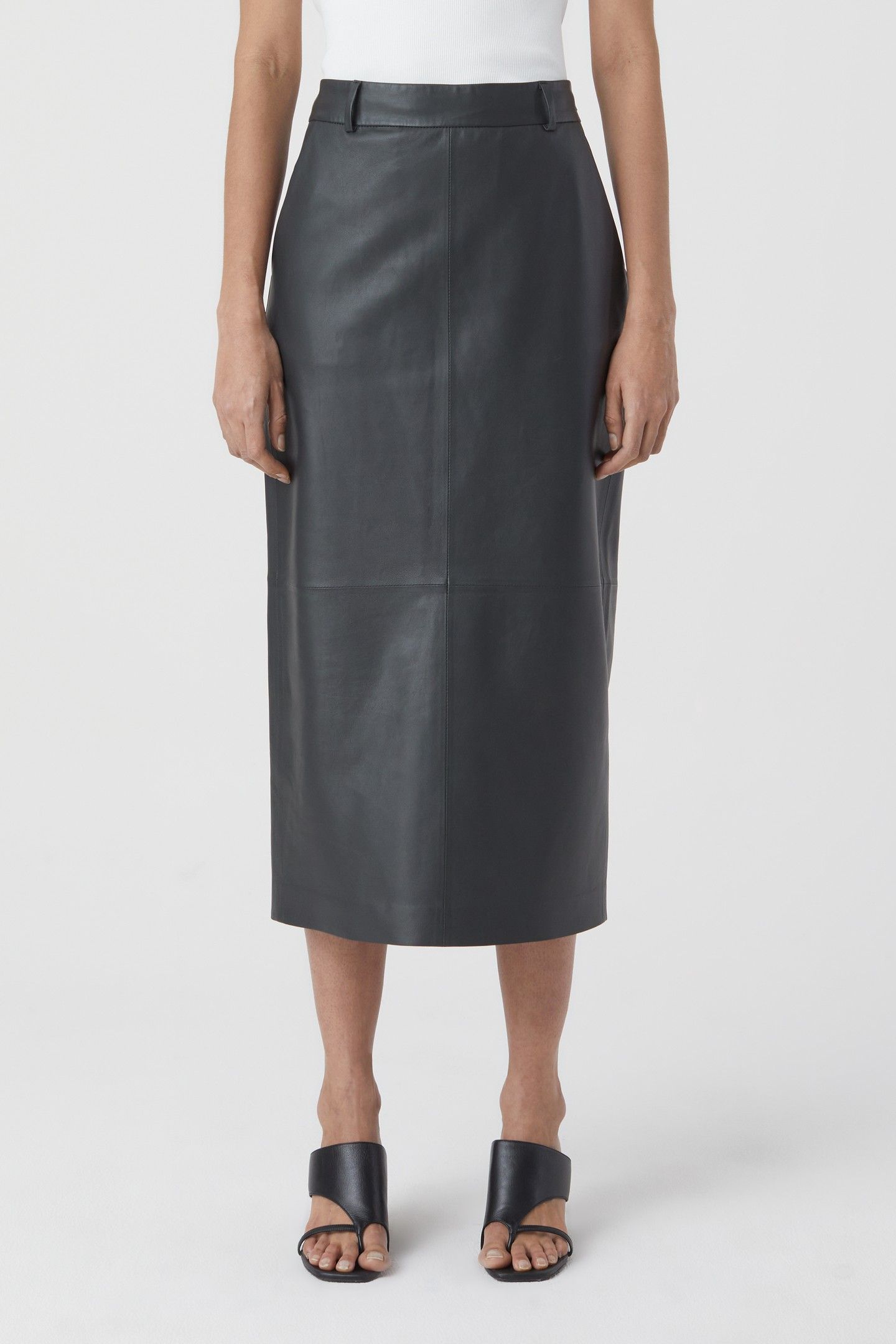 SLIM PENCIL SKIRT CHARCOAL 1