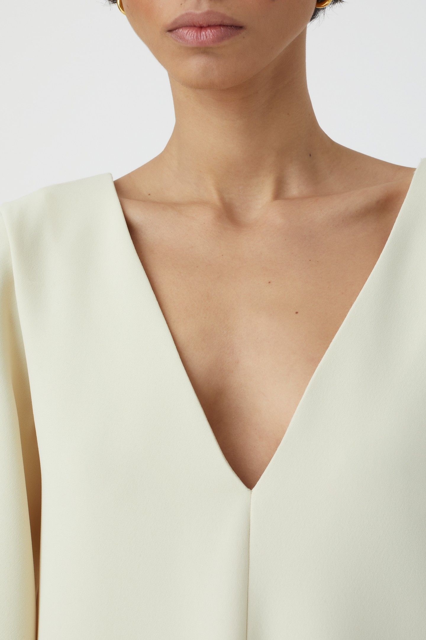 DEEP NECK LONG SLEEVE DRESS SHELL 7