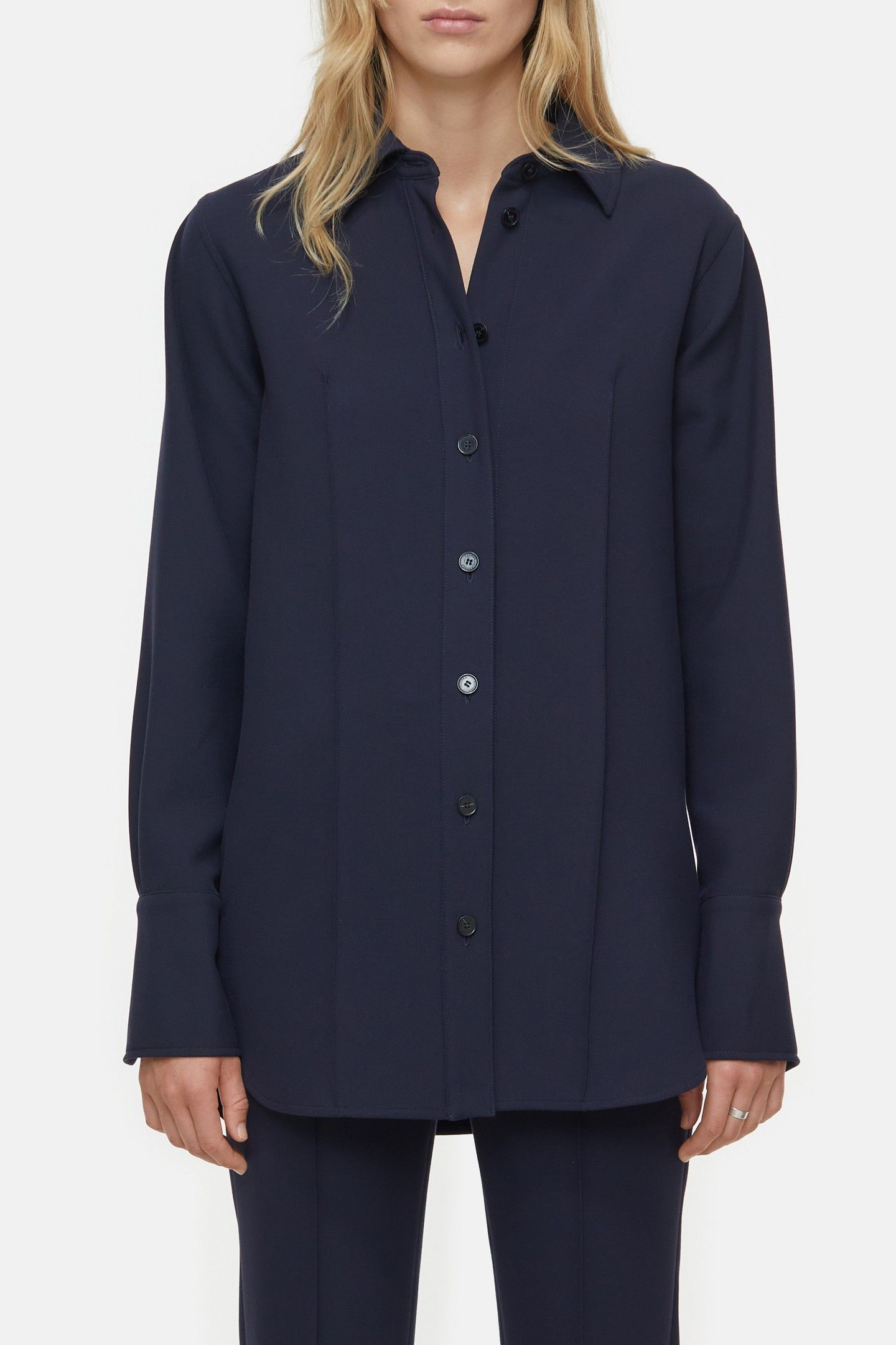 PINTUCK SHIRT BASIC SHIRTS & BLOUSES DARK NIGHT 2