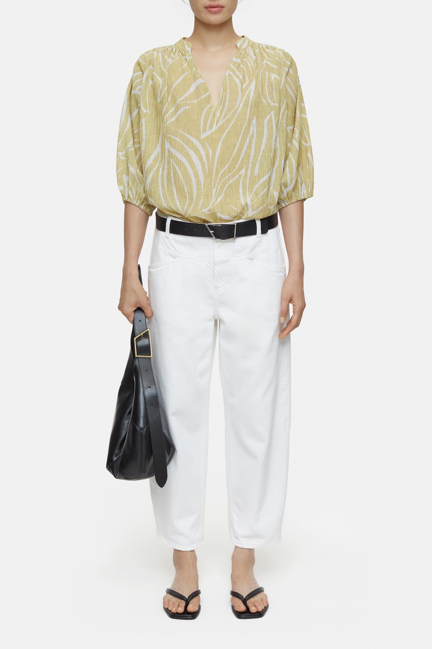 SHORT PUFFSLEEVE BLOUSE SHIRT CALAMATTA YELLOW 1