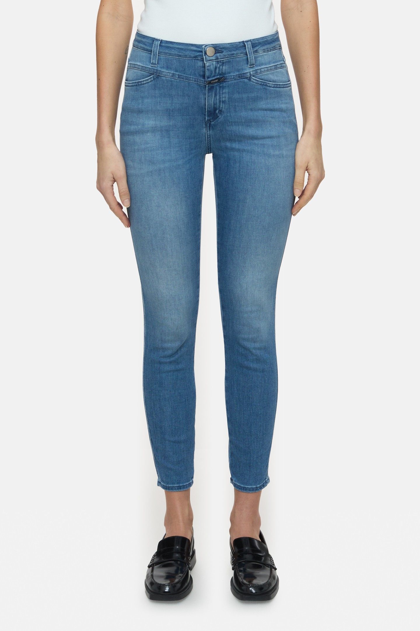 SKINNY PUSHER JEANS MID BLUE 1