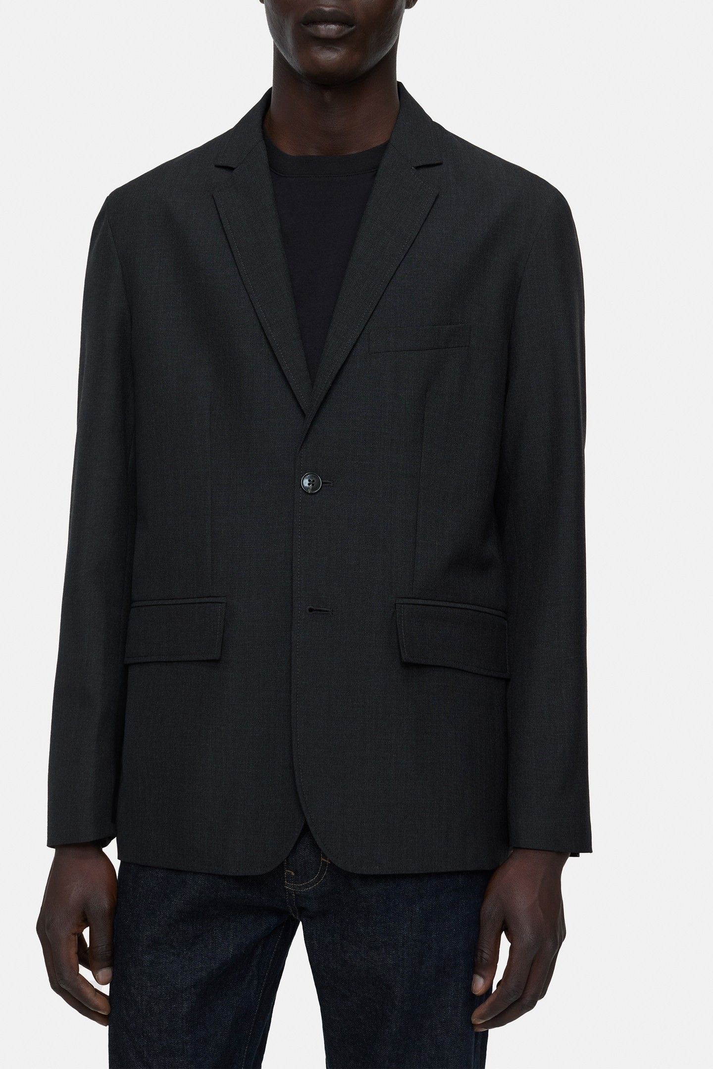 SINGLE BREASTED BLAZER ANTHRACITE MELANGE 1