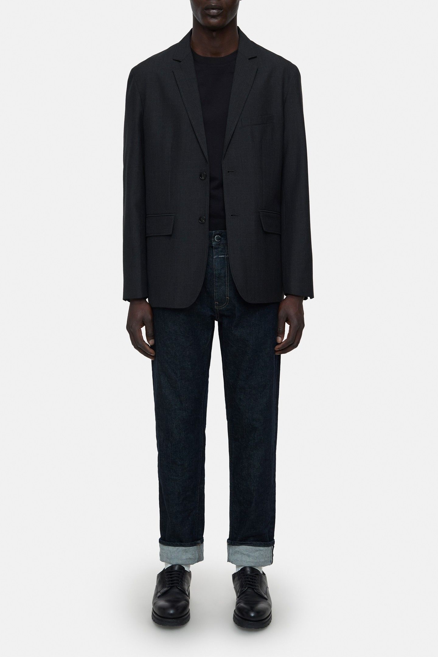SINGLE BREASTED BLAZER ANTHRACITE MELANGE 2